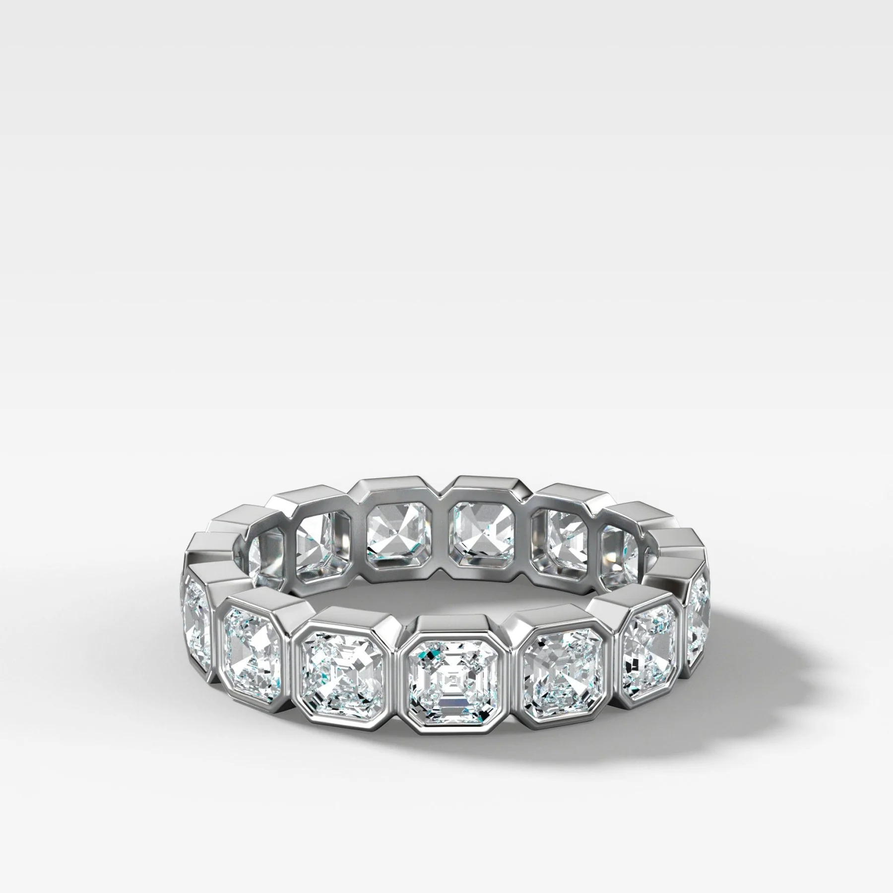 Midi Bezel Set Eternity Band With Asscher Cuts - Image 3