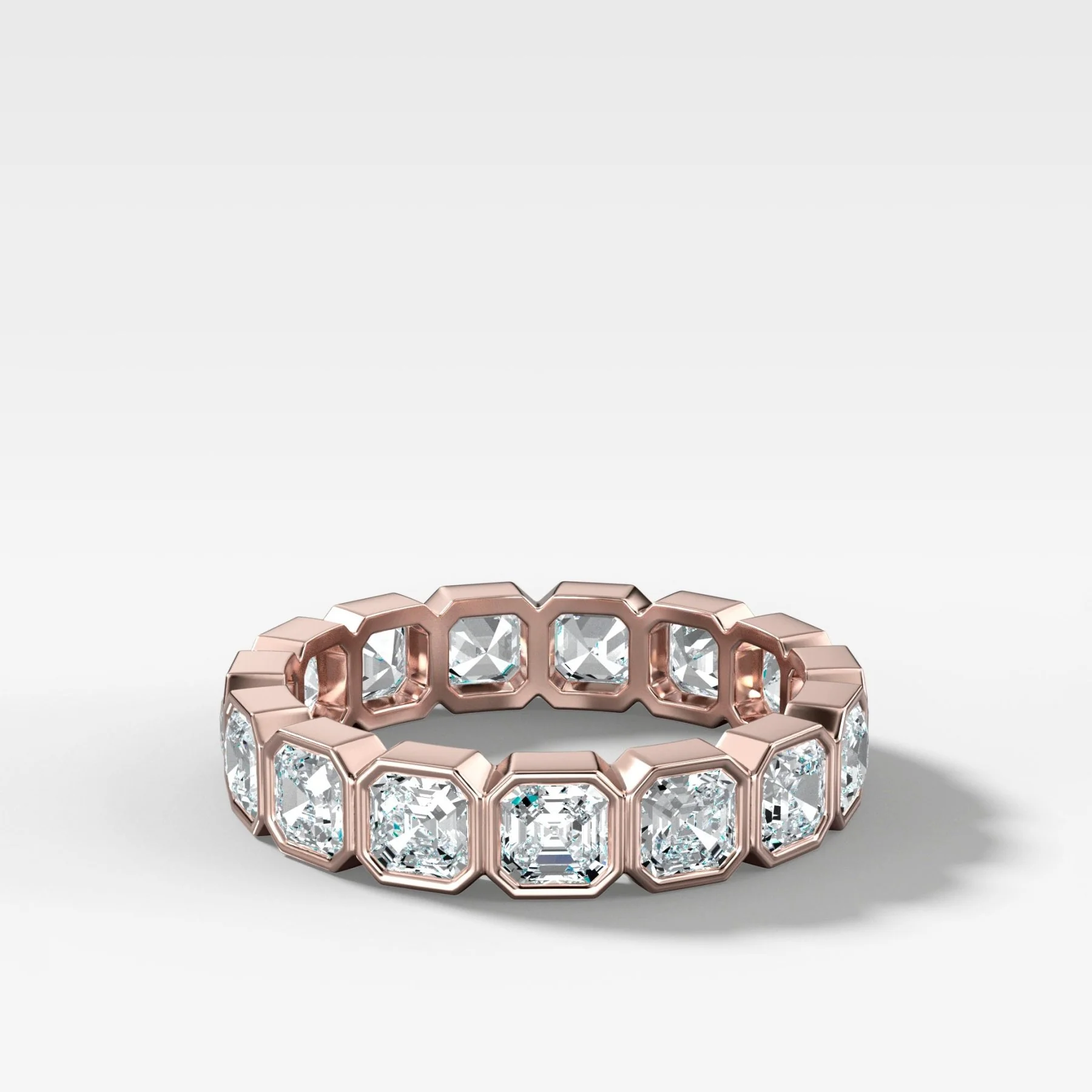Midi Bezel Set Eternity Band With Asscher Cuts - Image 4