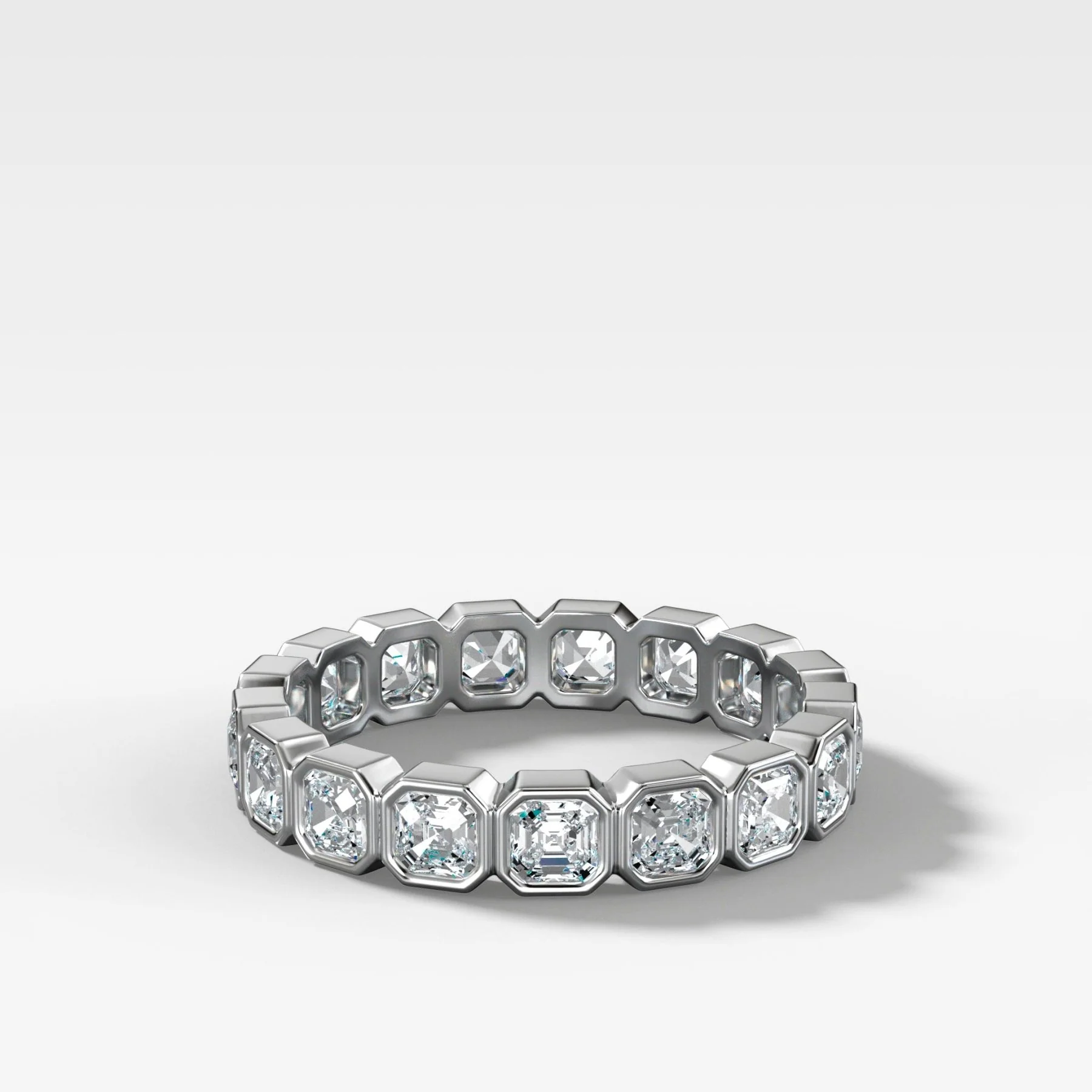 Baby Bezel Set Eternity Band With Asscher Cuts - Image 3