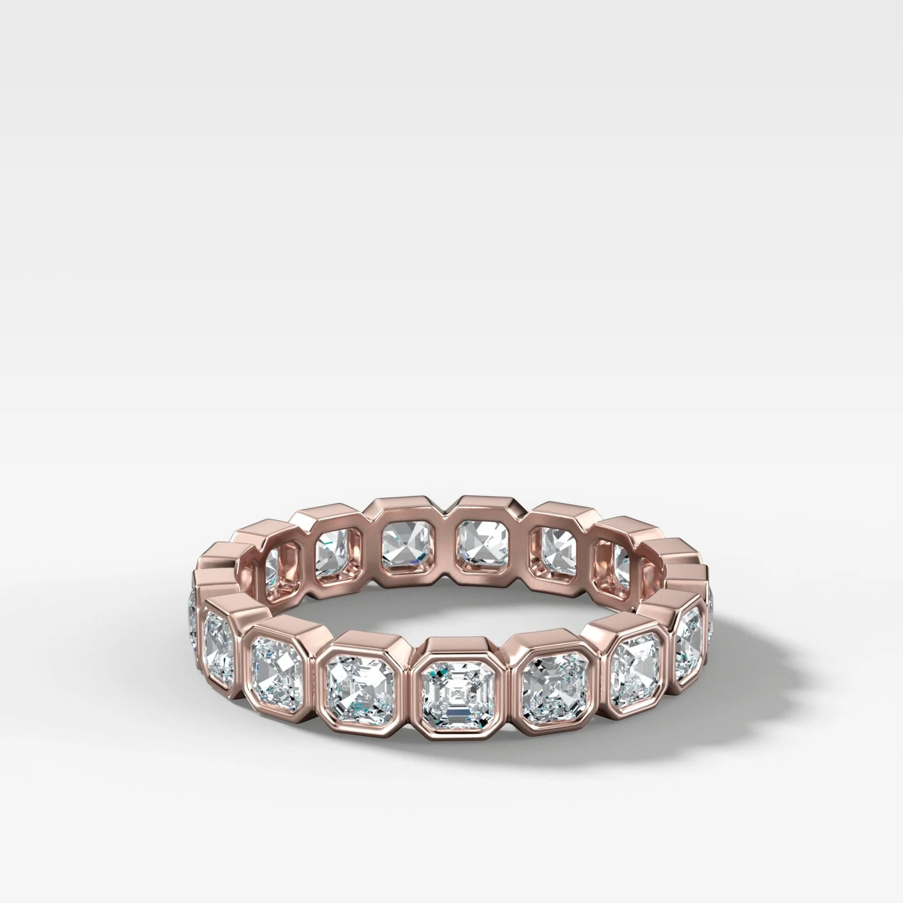 Baby Bezel Set Eternity Band With Asscher Cuts - Image 4