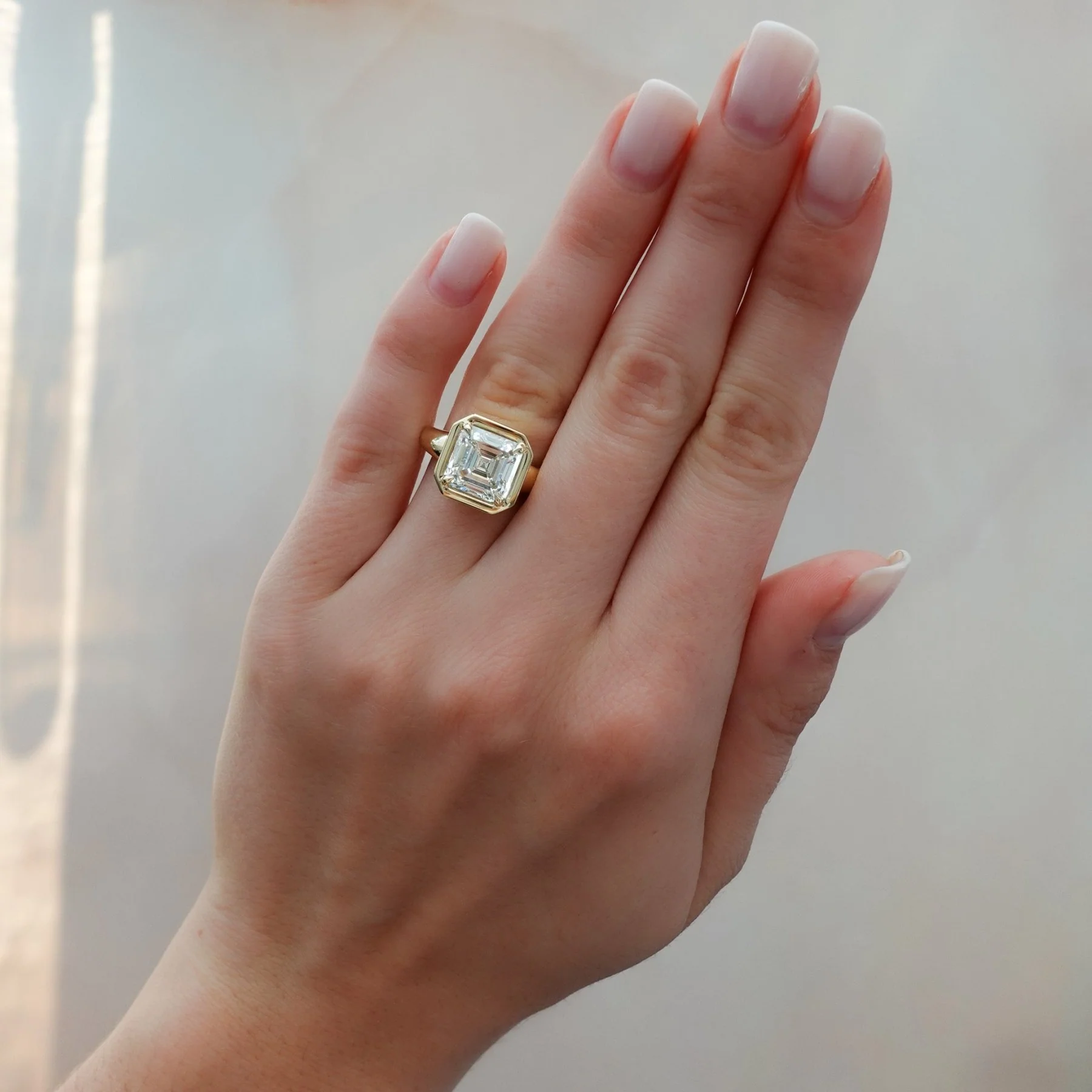 Club Ring Solitaire Engagement Ring With an Asscher Cut Diamond - Image 3