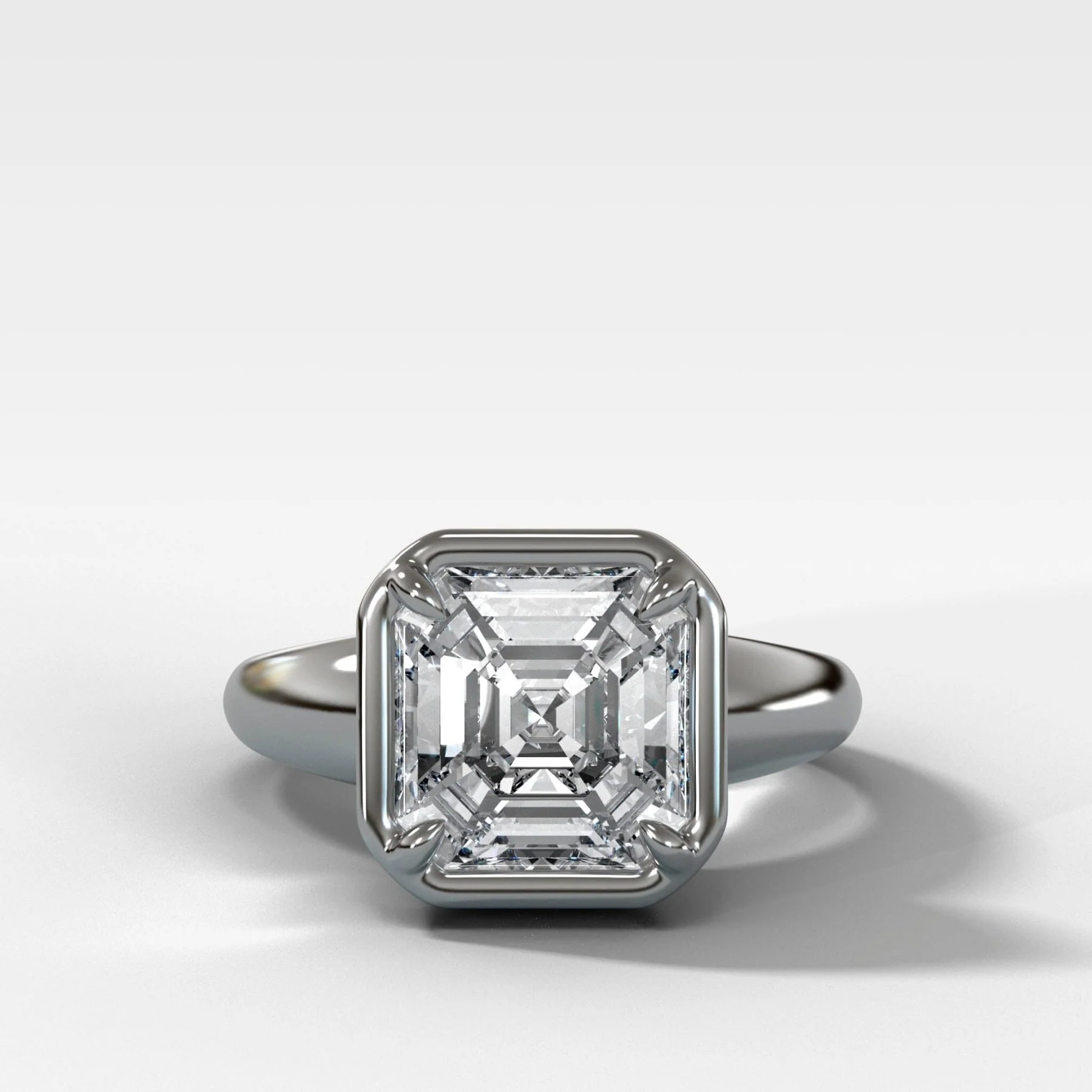 Club Ring Solitaire Engagement Ring With an Asscher Cut Diamond - Image 4