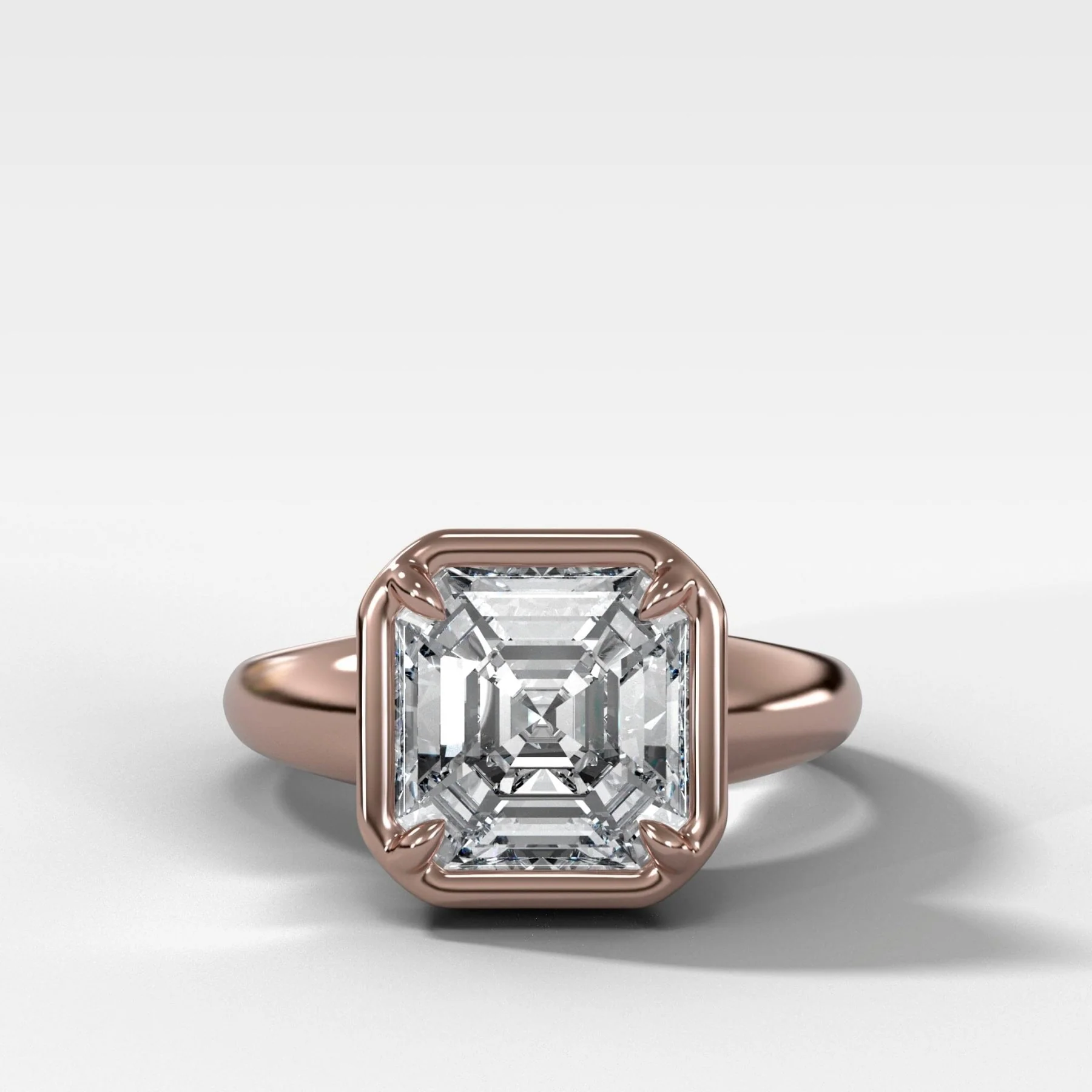 Club Ring Solitaire Engagement Ring With an Asscher Cut Diamond - Image 6