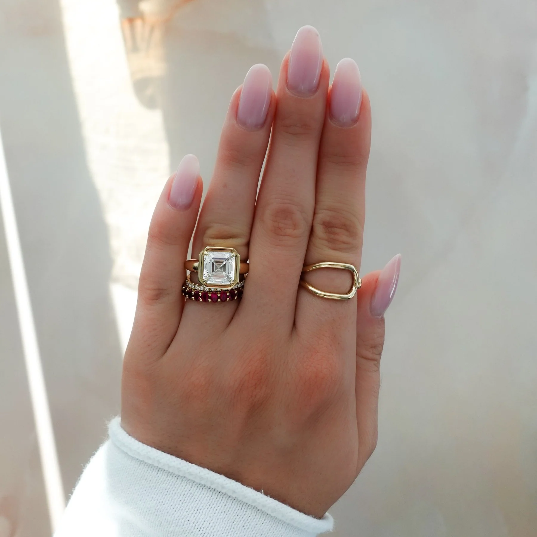 Club Ring Solitaire Engagement Ring With an Asscher Cut Diamond - Image 7