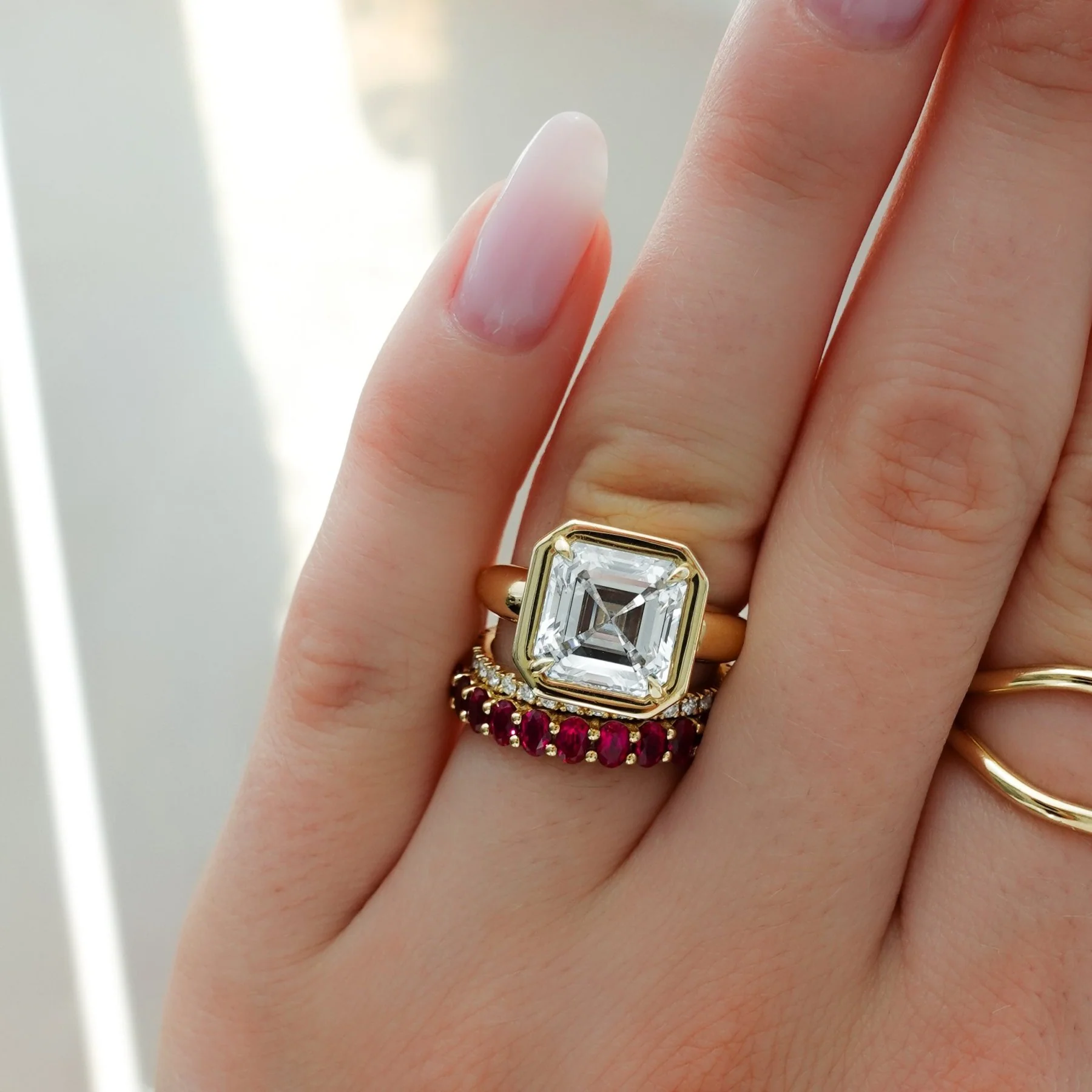 Club Ring Solitaire Engagement Ring With an Asscher Cut Diamond - Image 8