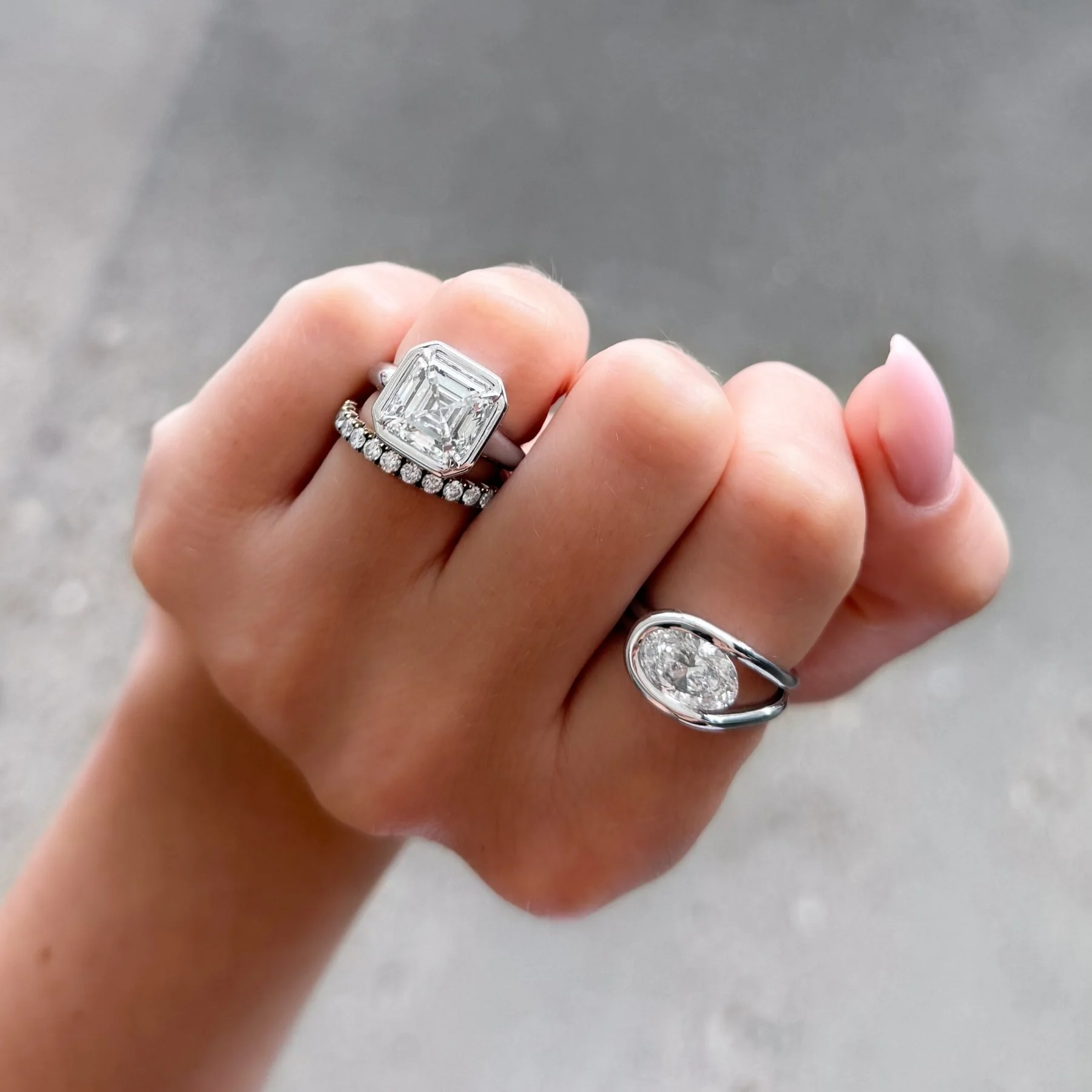 Club Ring Solitaire Engagement Ring With an Asscher Cut Diamond - Image 9