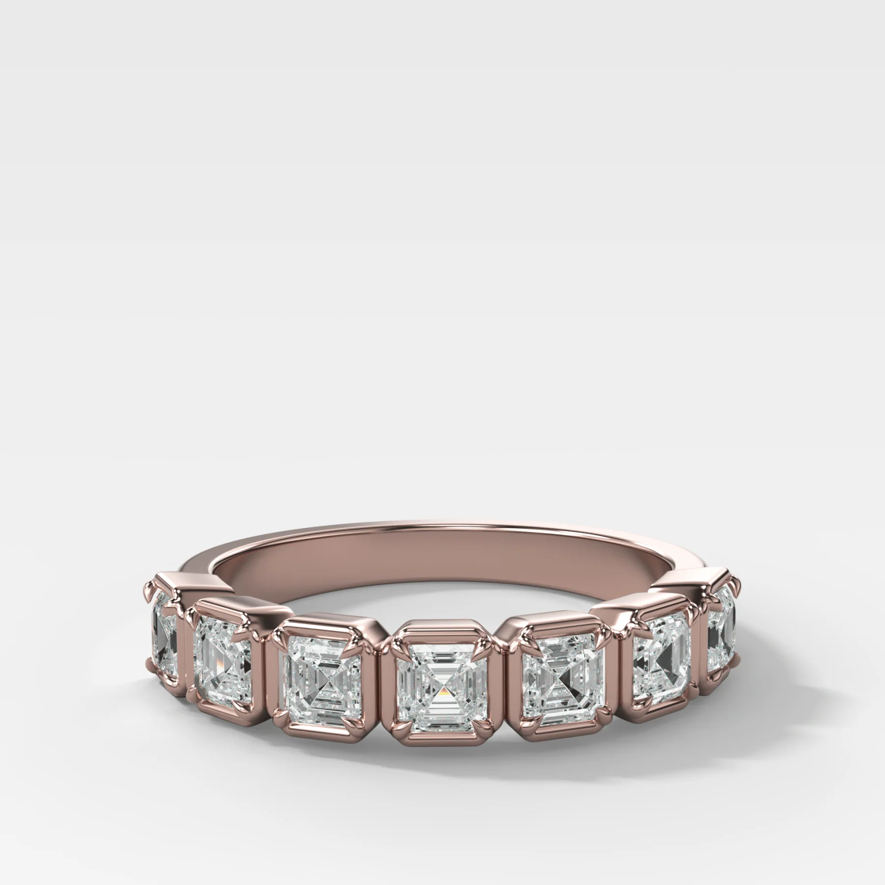 Club Set Wedding Band With Asscher Cuts - Image 3