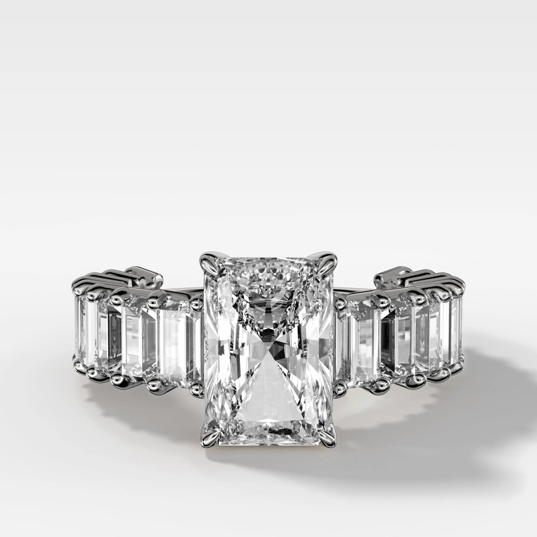 Constellation Baguette Engagement Ring with Elongated Radiant Cut Diamond - Image 5
