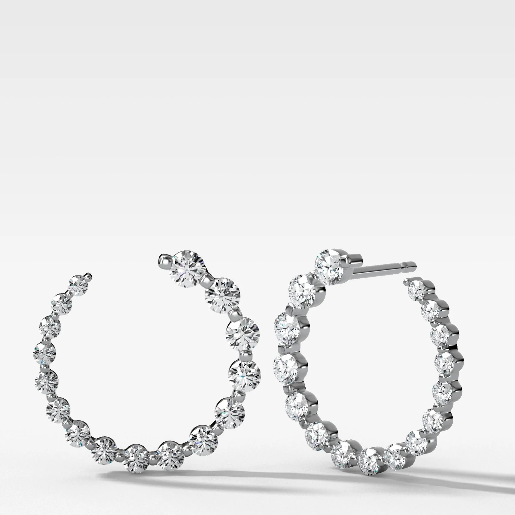Orbit Shared Prong Diamond Studs - Image 3