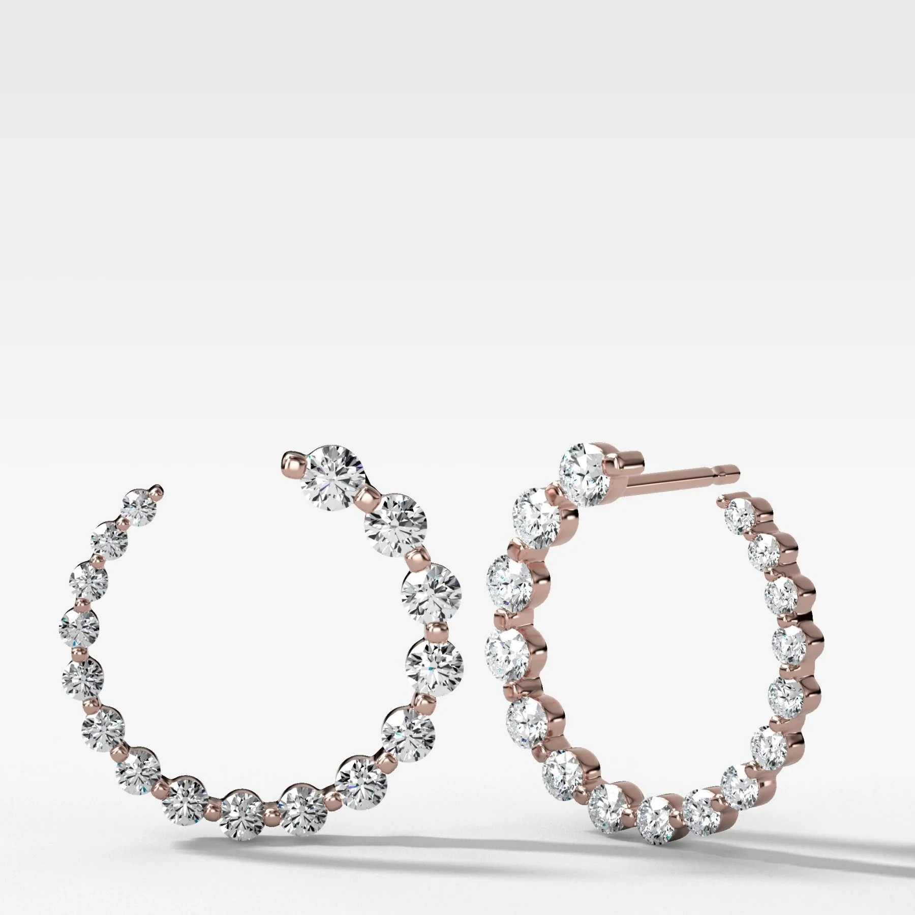 Orbit Shared Prong Diamond Studs - Image 4