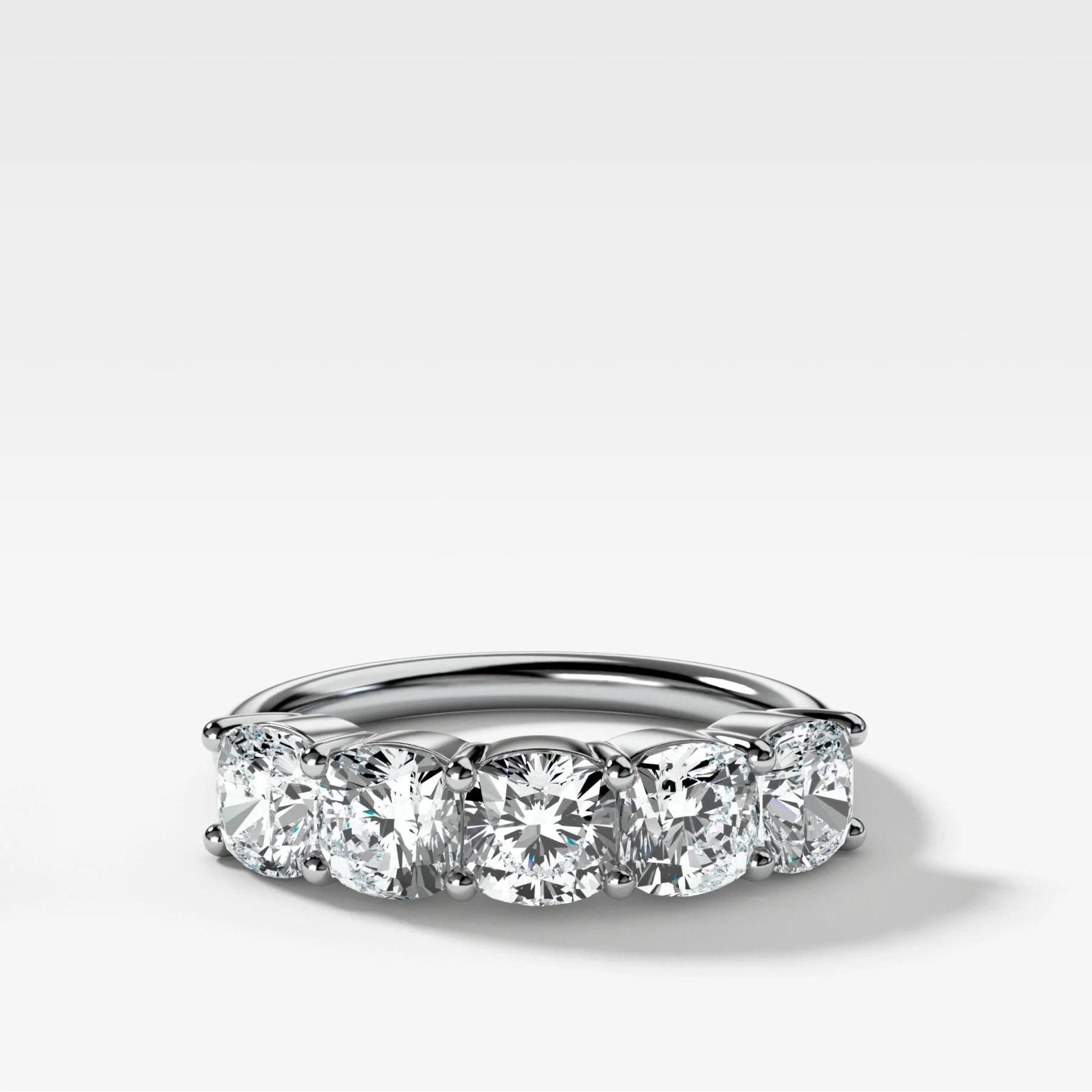 Five Stone Cushion Cut Diamond Wedding Band - Image 3