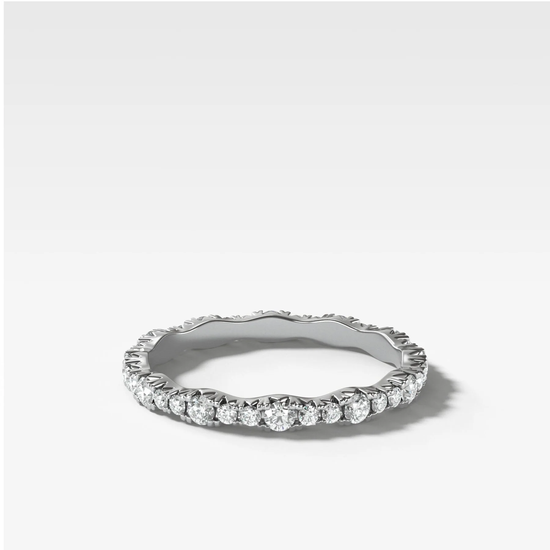 French Pavé Ripple Eternity Band - Image 3
