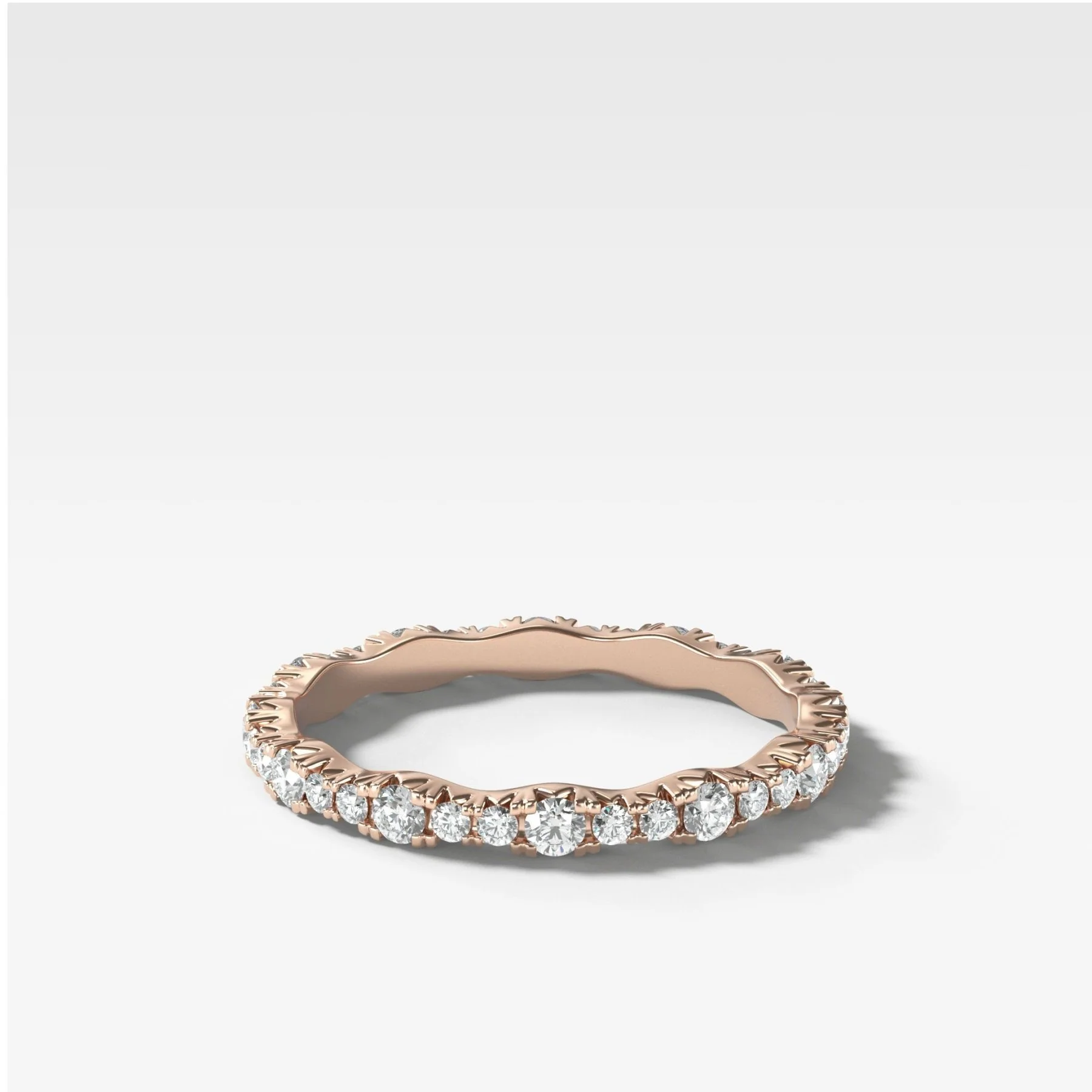 French Pavé Ripple Eternity Band - Image 4