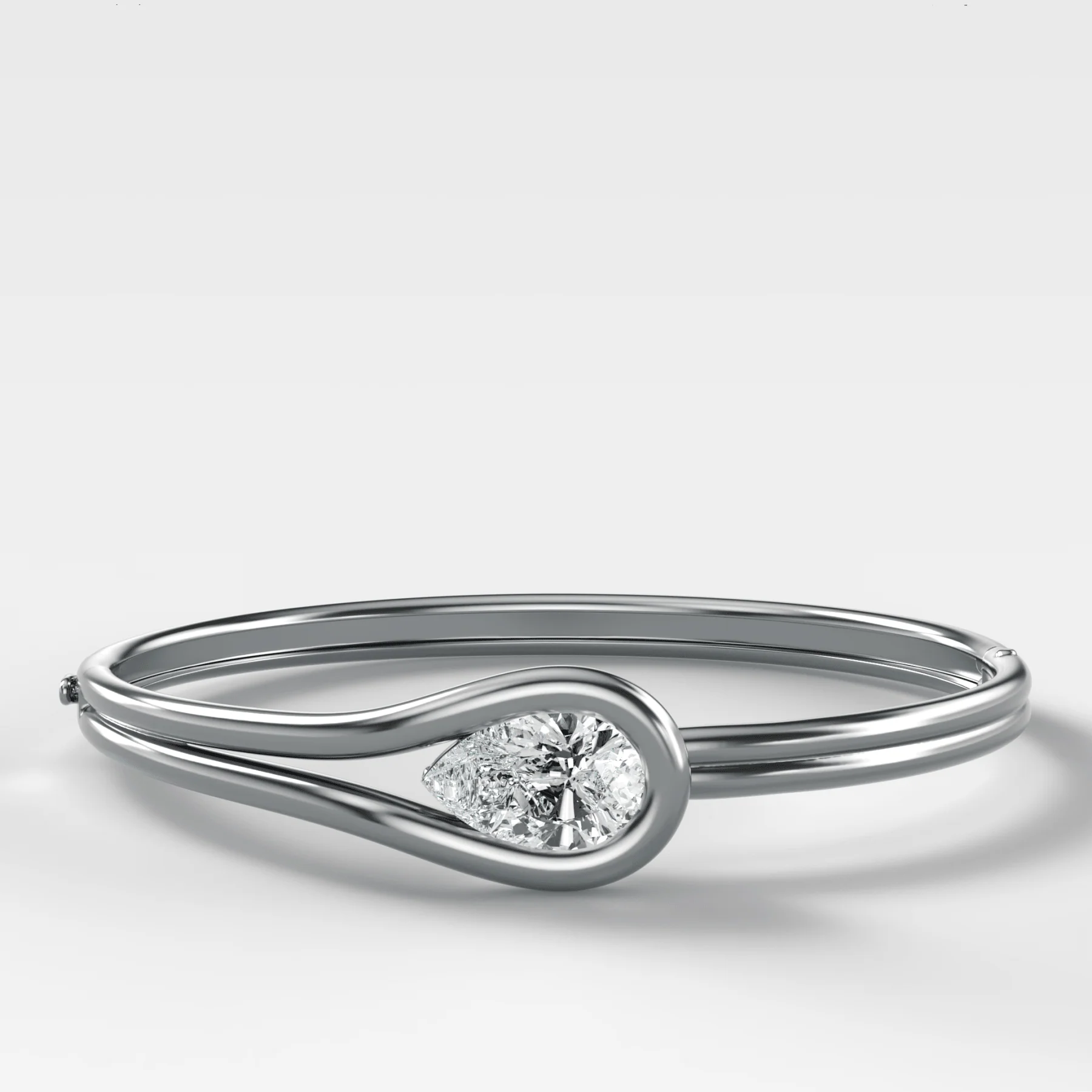 Lasso Bangle with Pear Cut Diamond - Image 4