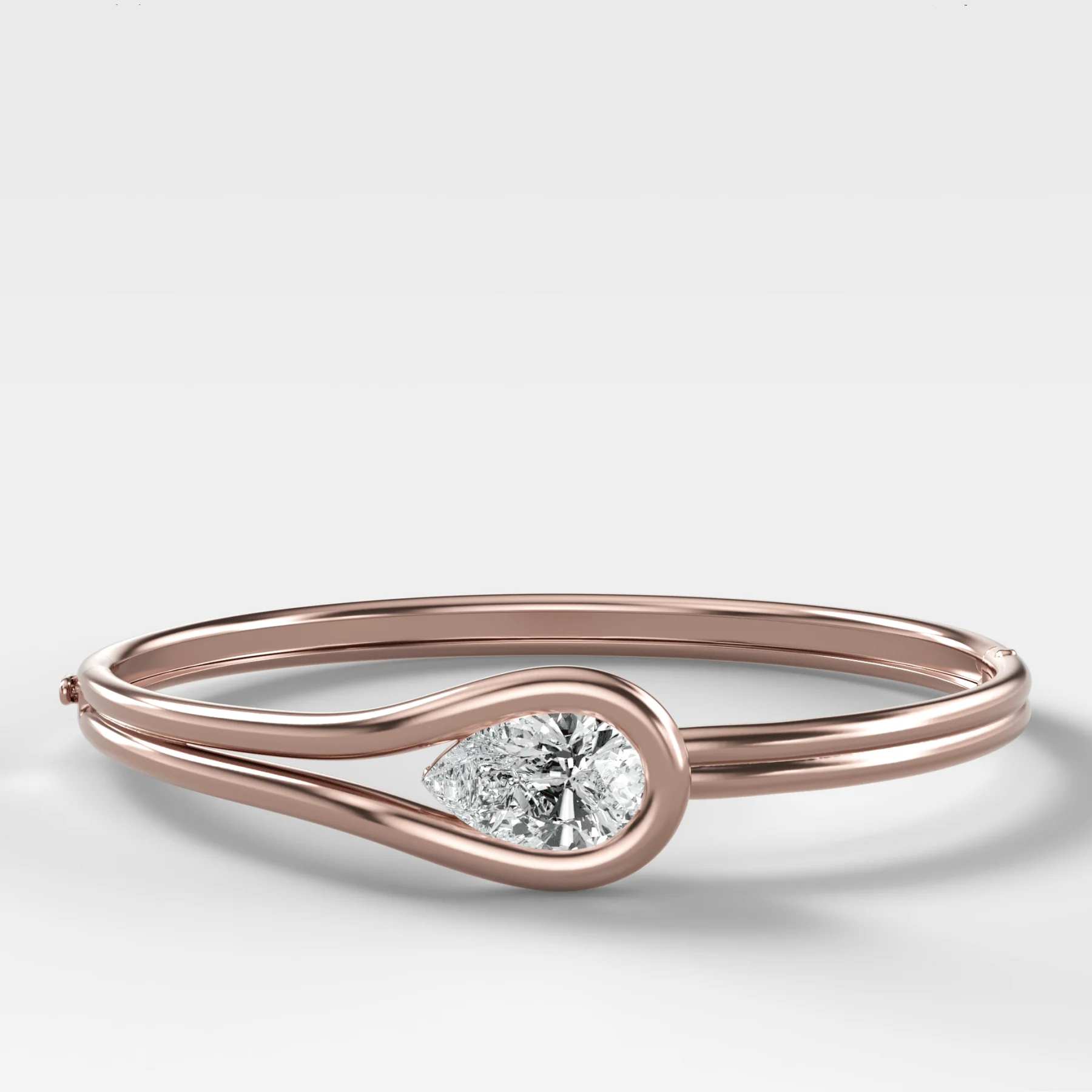 Lasso Bangle with Pear Cut Diamond - Image 5