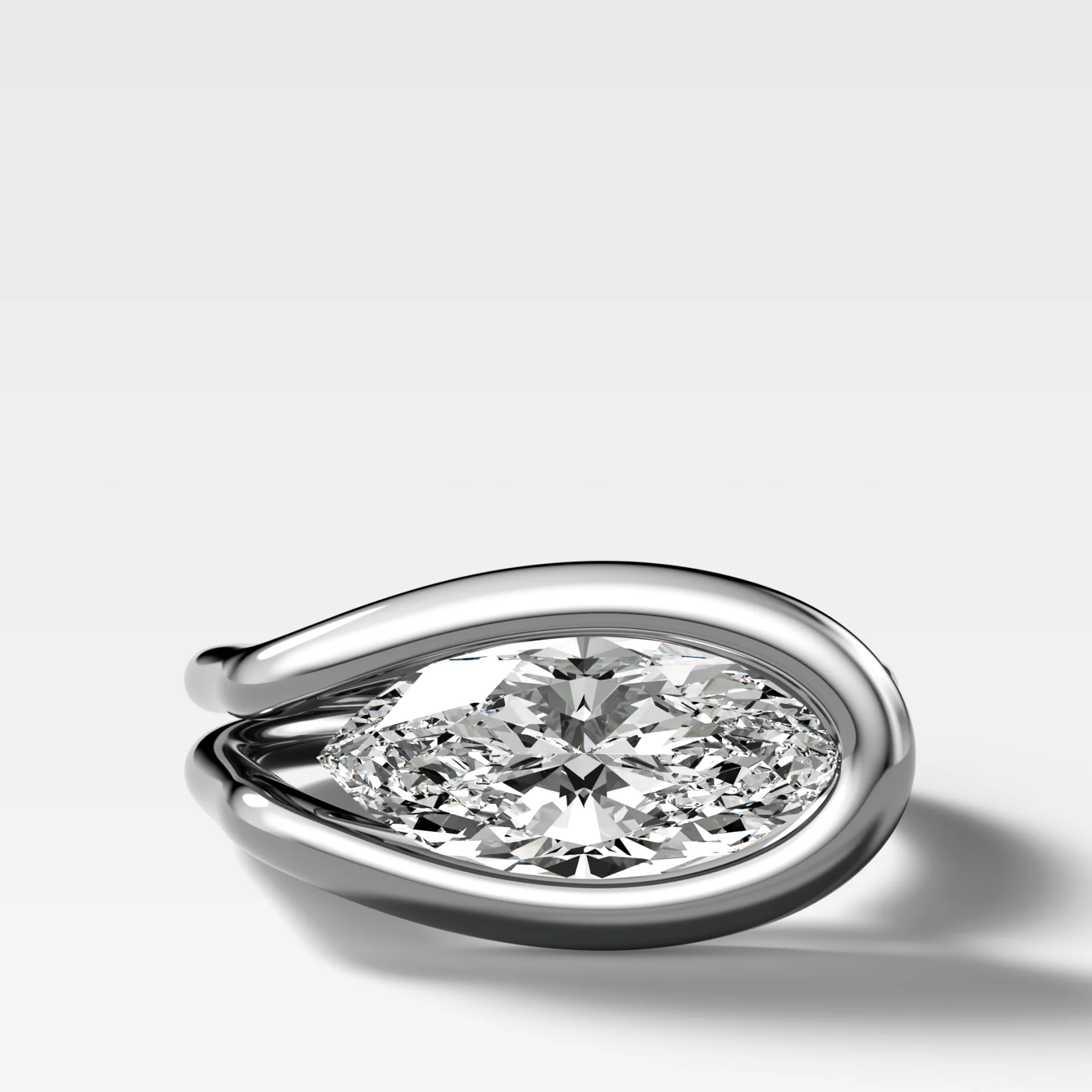 Lasso Engagement Ring with Marquise Cut Diamond - Image 3