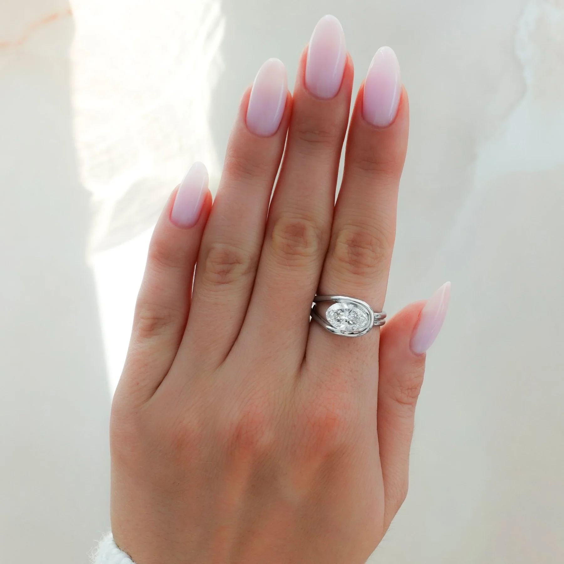 Lasso Engagement Ring with Oval Cut Diamond - Image 3