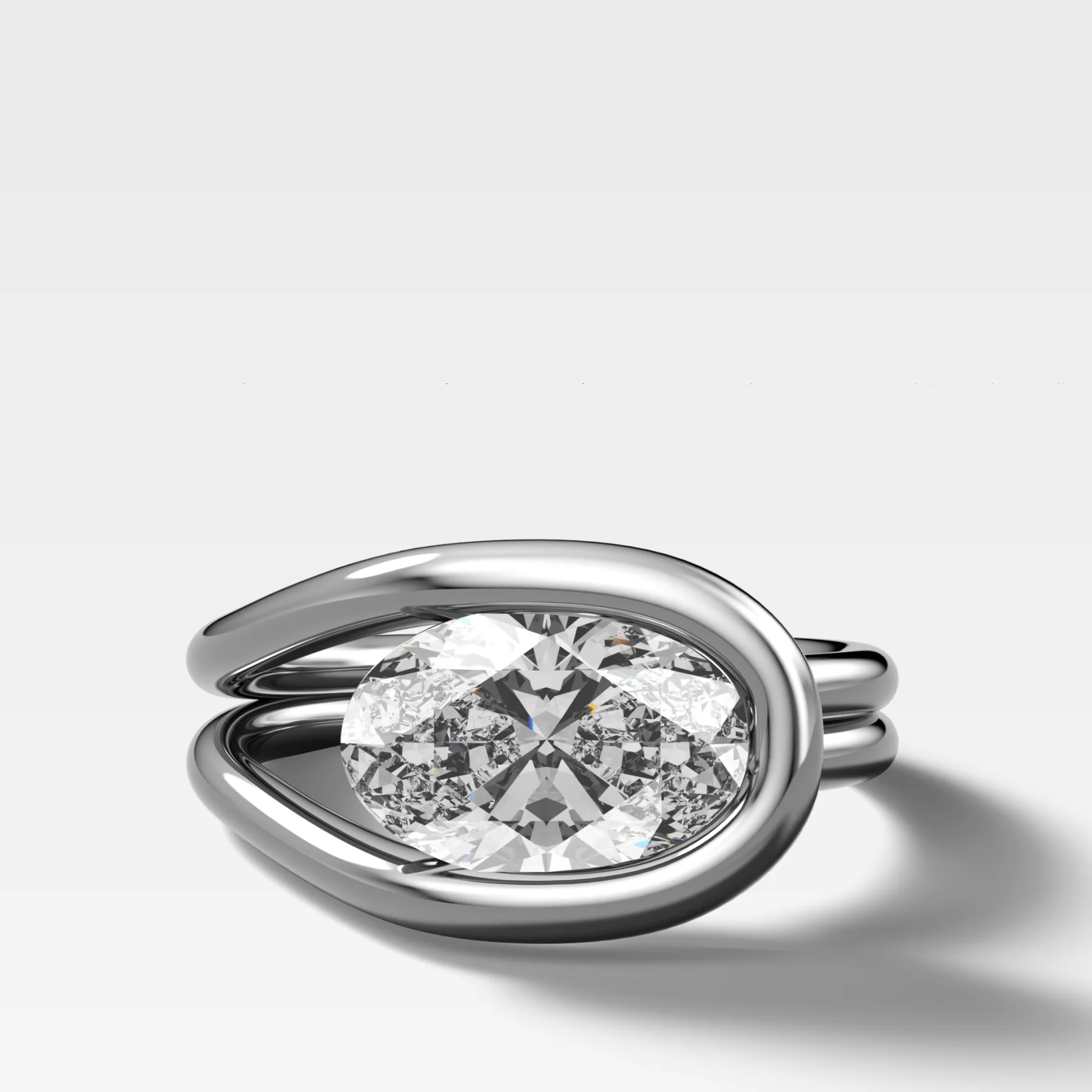 Lasso Engagement Ring with Oval Cut Diamond - Image 4