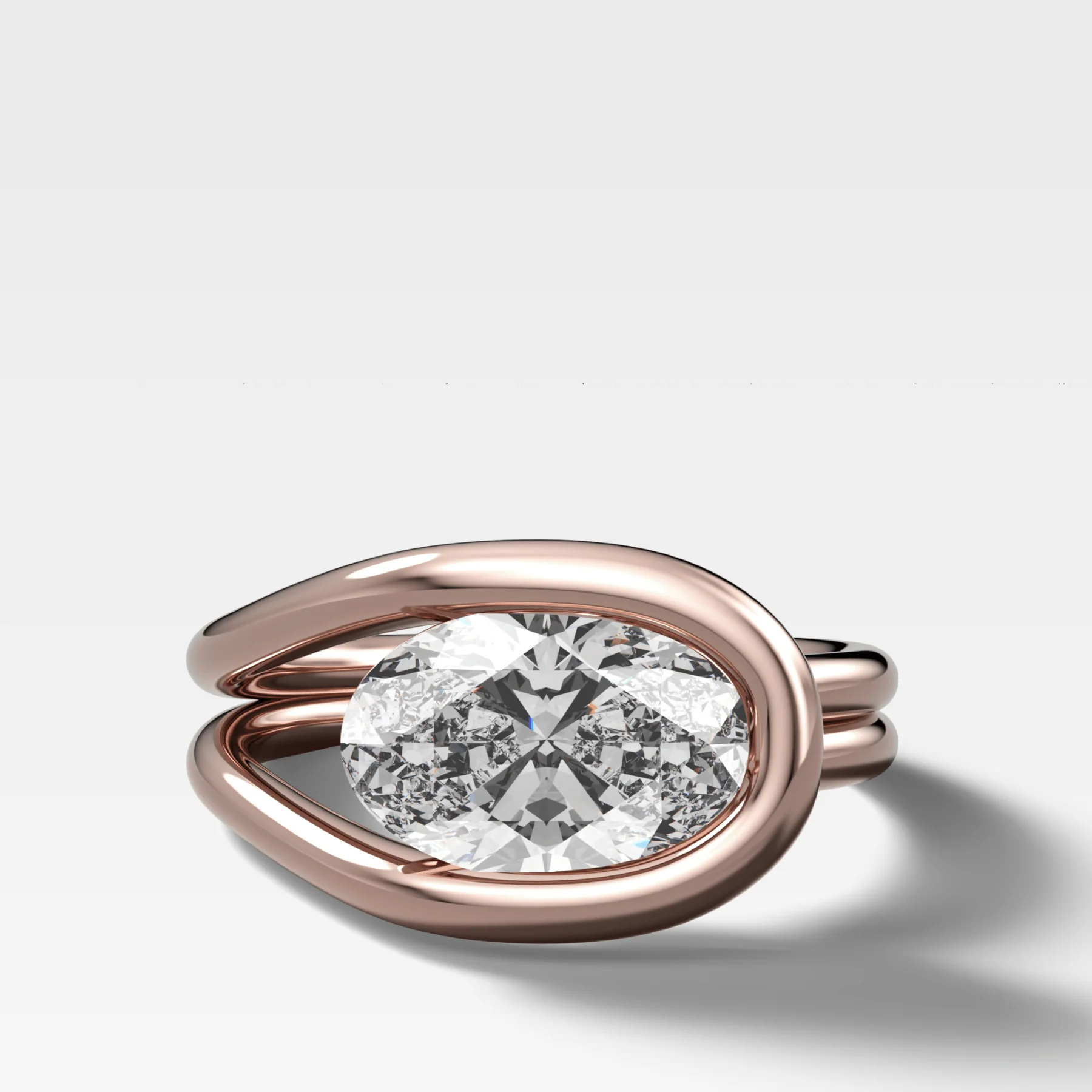 Lasso Engagement Ring with Oval Cut Diamond - Image 6