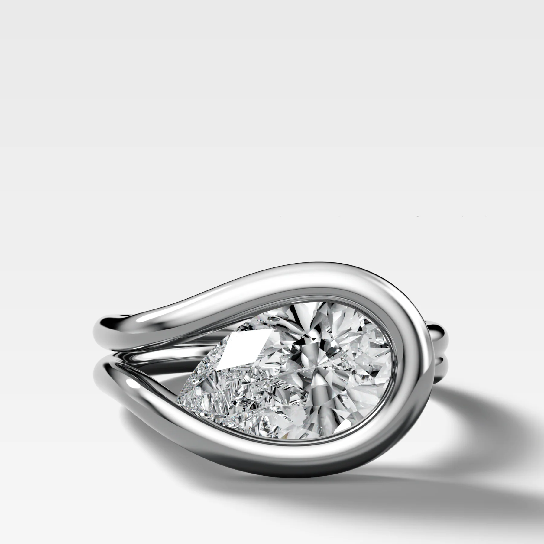 Lasso Engagement Ring with Pear Cut Diamond - Image 3