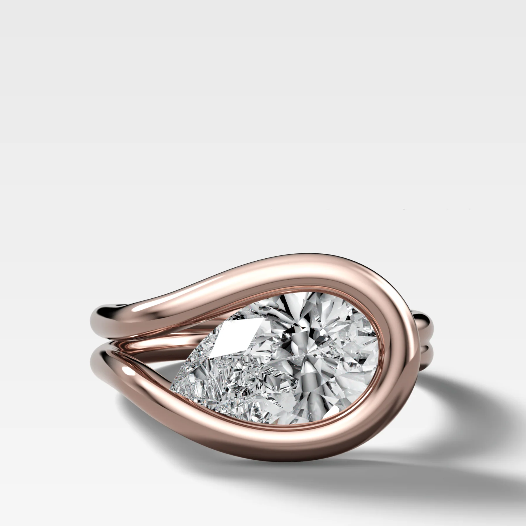 Lasso Engagement Ring with Pear Cut Diamond - Image 4