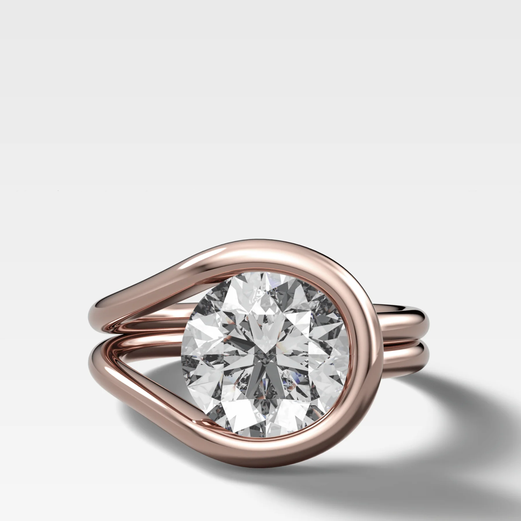 Lasso Engagement Ring with Round Cut Diamond - Image 4