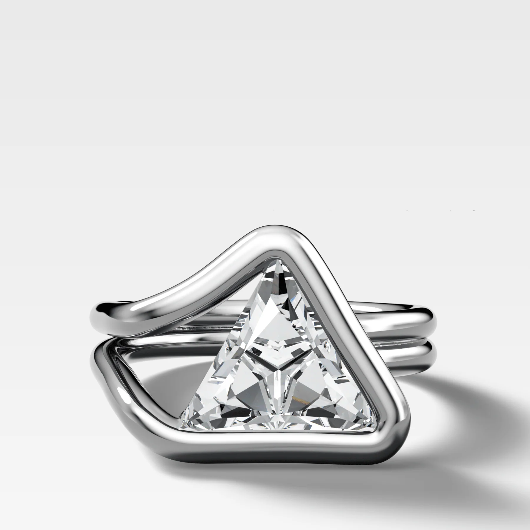 Lasso Engagement Ring with Trilliant Cut Diamond - Image 4