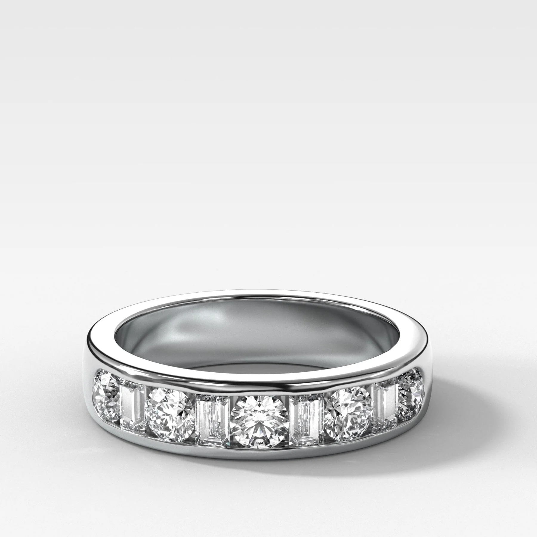 Multi Shape Channel Set Wedding band - Image 3