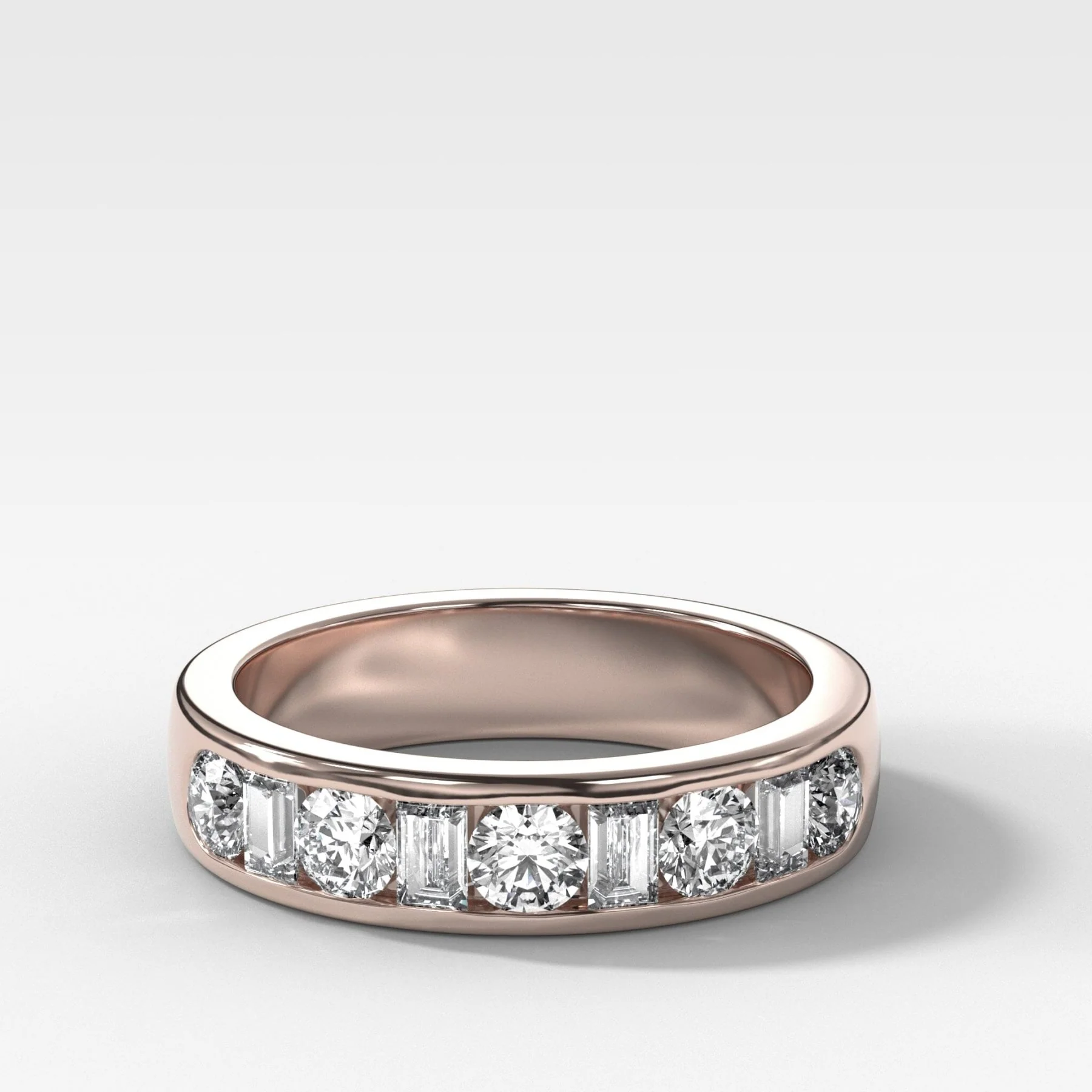 Multi Shape Channel Set Wedding band - Image 4