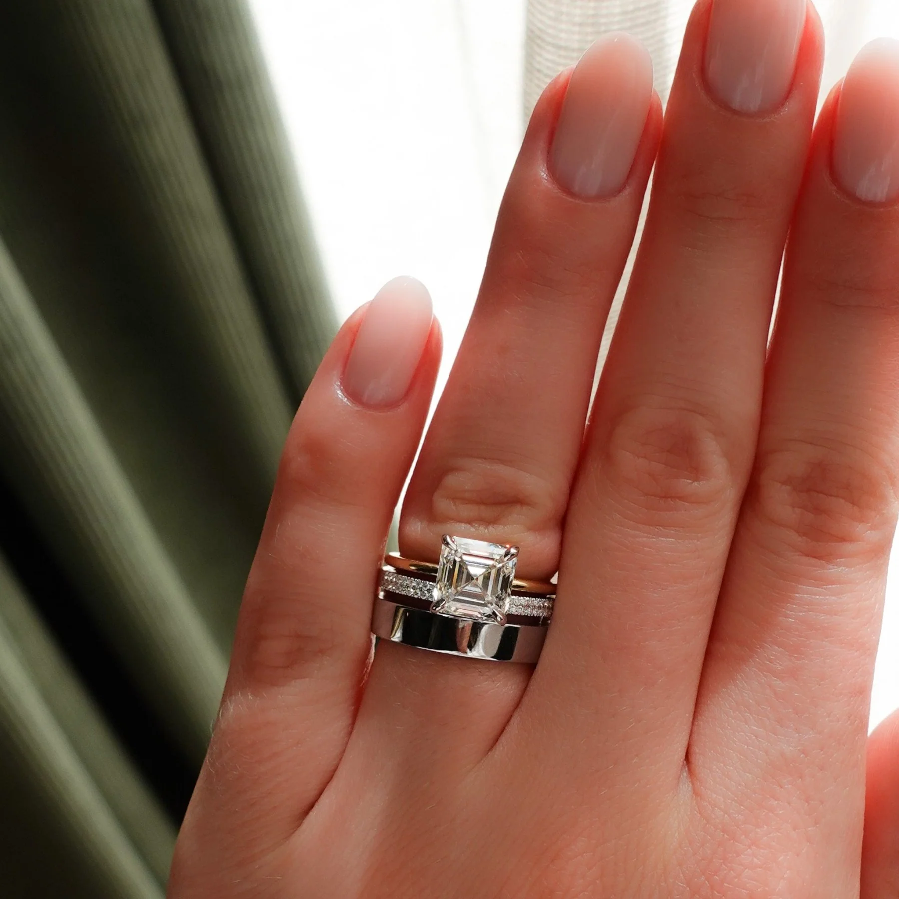 Orion Pavé Combo Wedding Band - Image 7