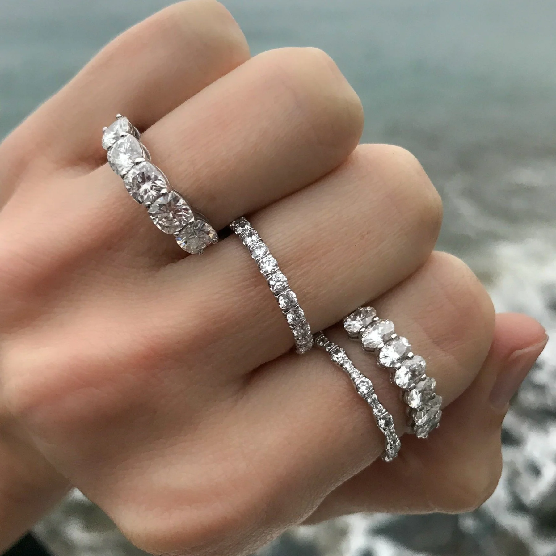 Pavé Ripple Eternity Band - Image 6