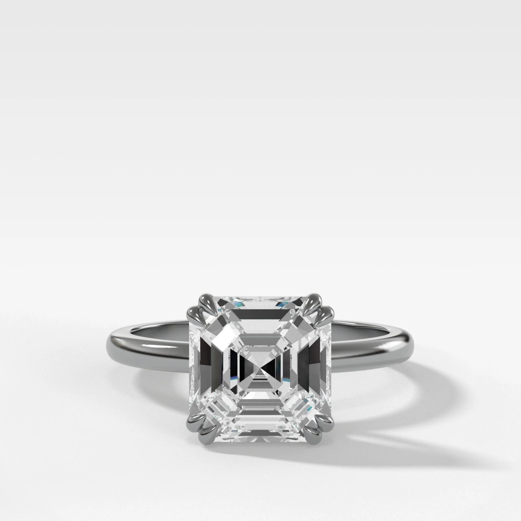 Signature Cathedral Solitaire Engagement Ring With Asscher Cut Diamond - Image 3