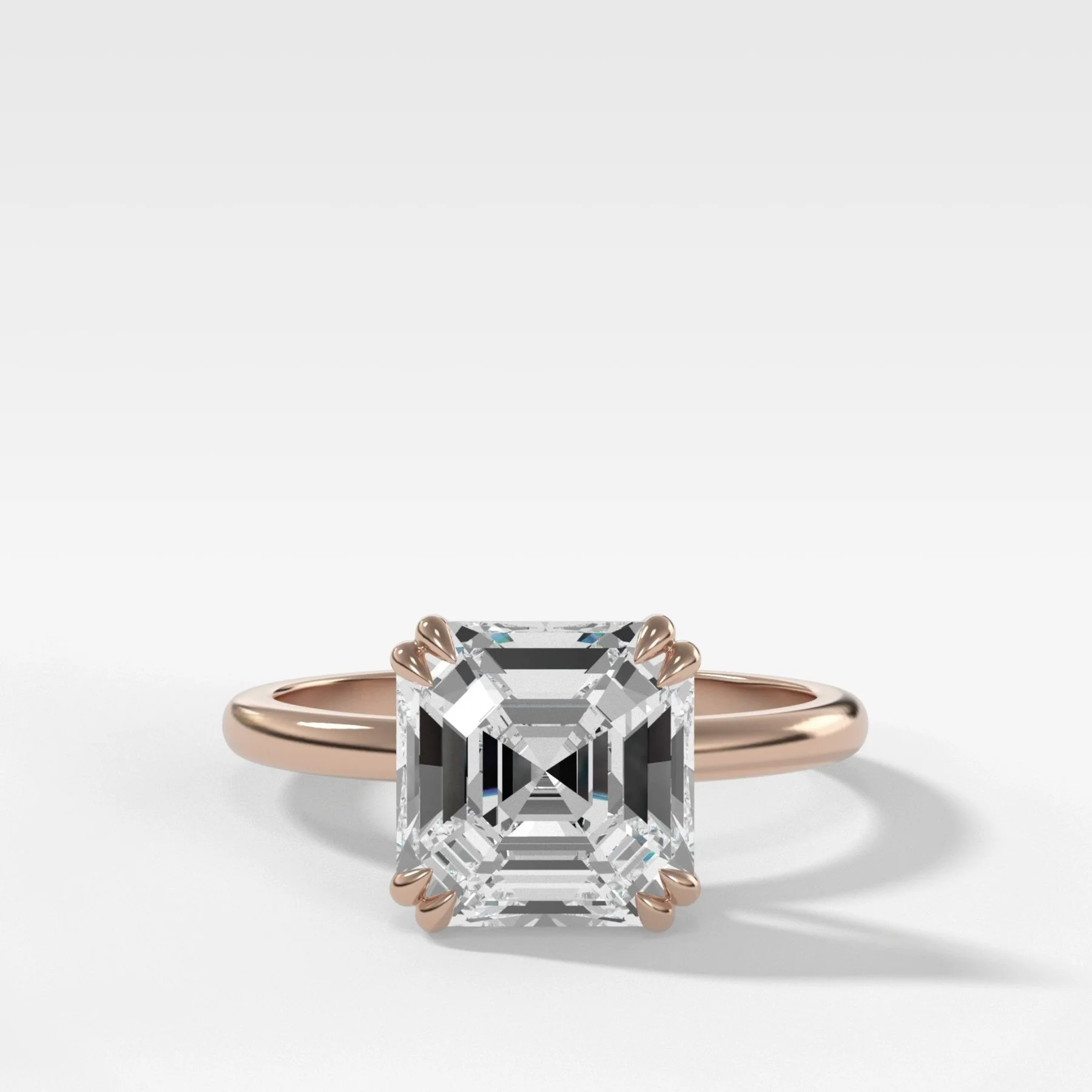 Signature Cathedral Solitaire Engagement Ring With Asscher Cut Diamond - Image 4