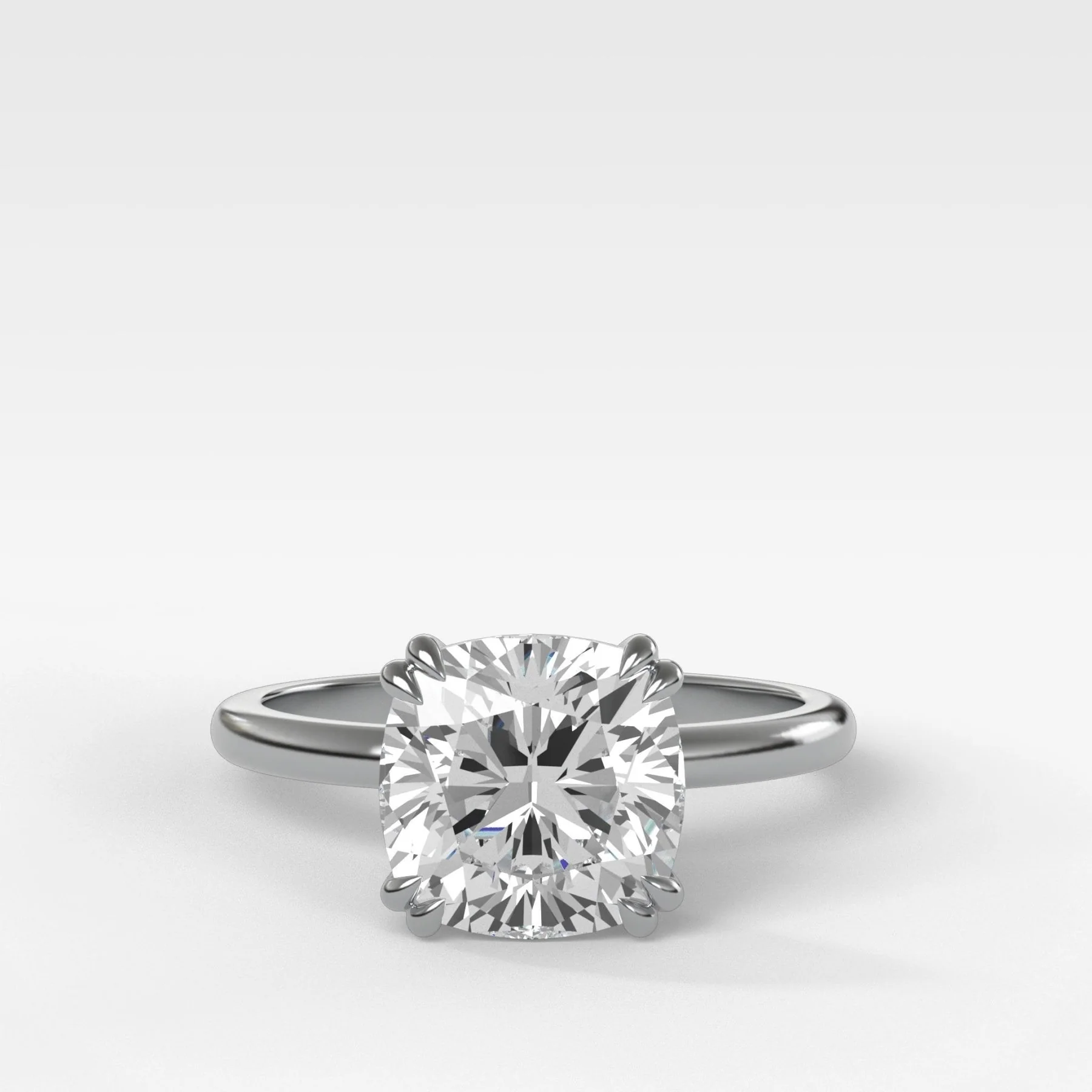 Signature Cathedral Solitaire Engagement Ring With Cushion Cut Diamond - Image 3