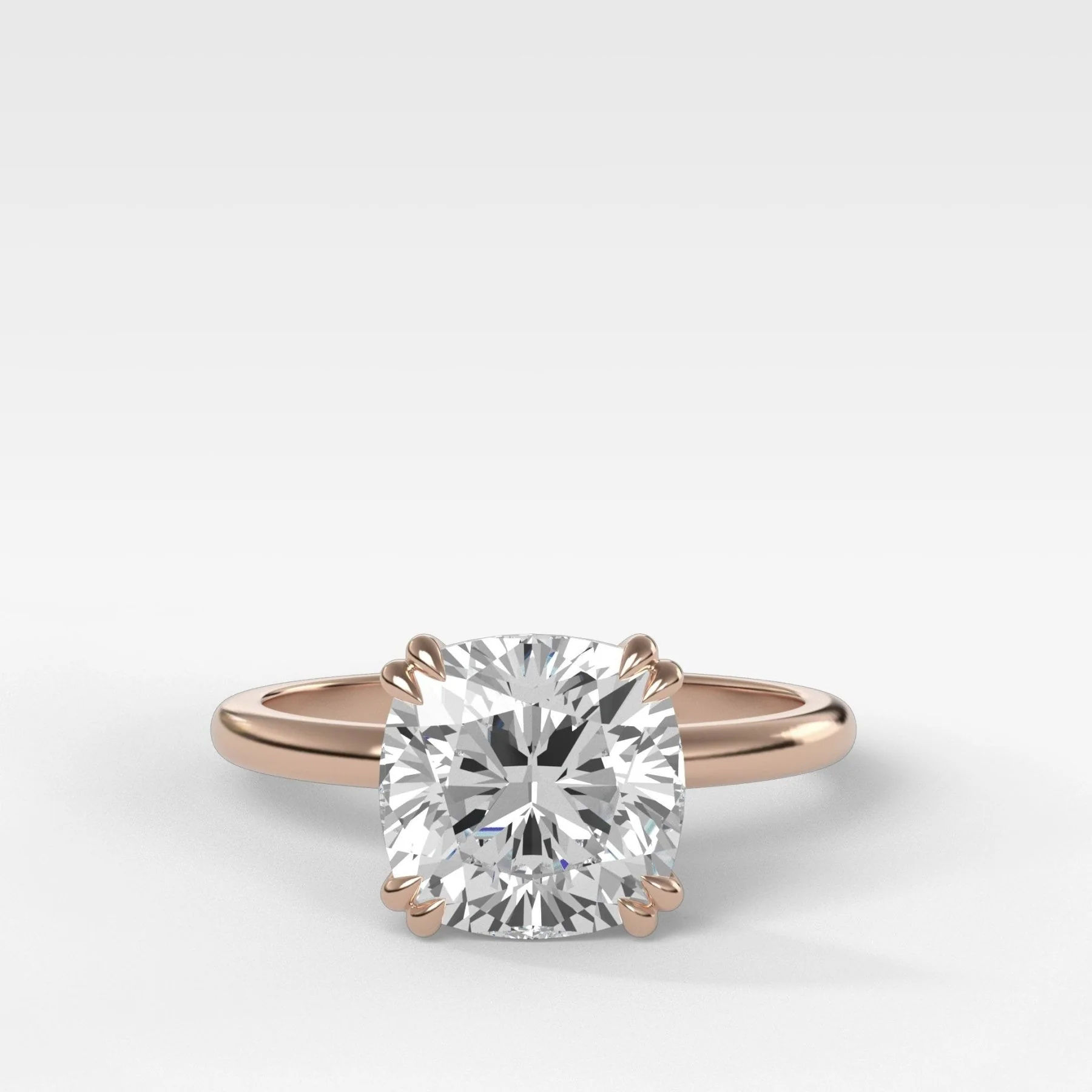 Signature Cathedral Solitaire Engagement Ring With Cushion Cut Diamond - Image 4