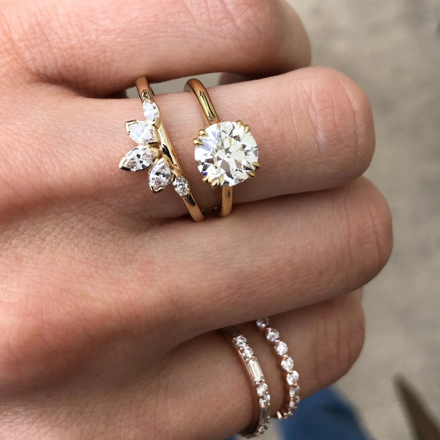 Signature Cathedral Solitaire Engagement Ring With Old Euro Cut Diamond - Image 3