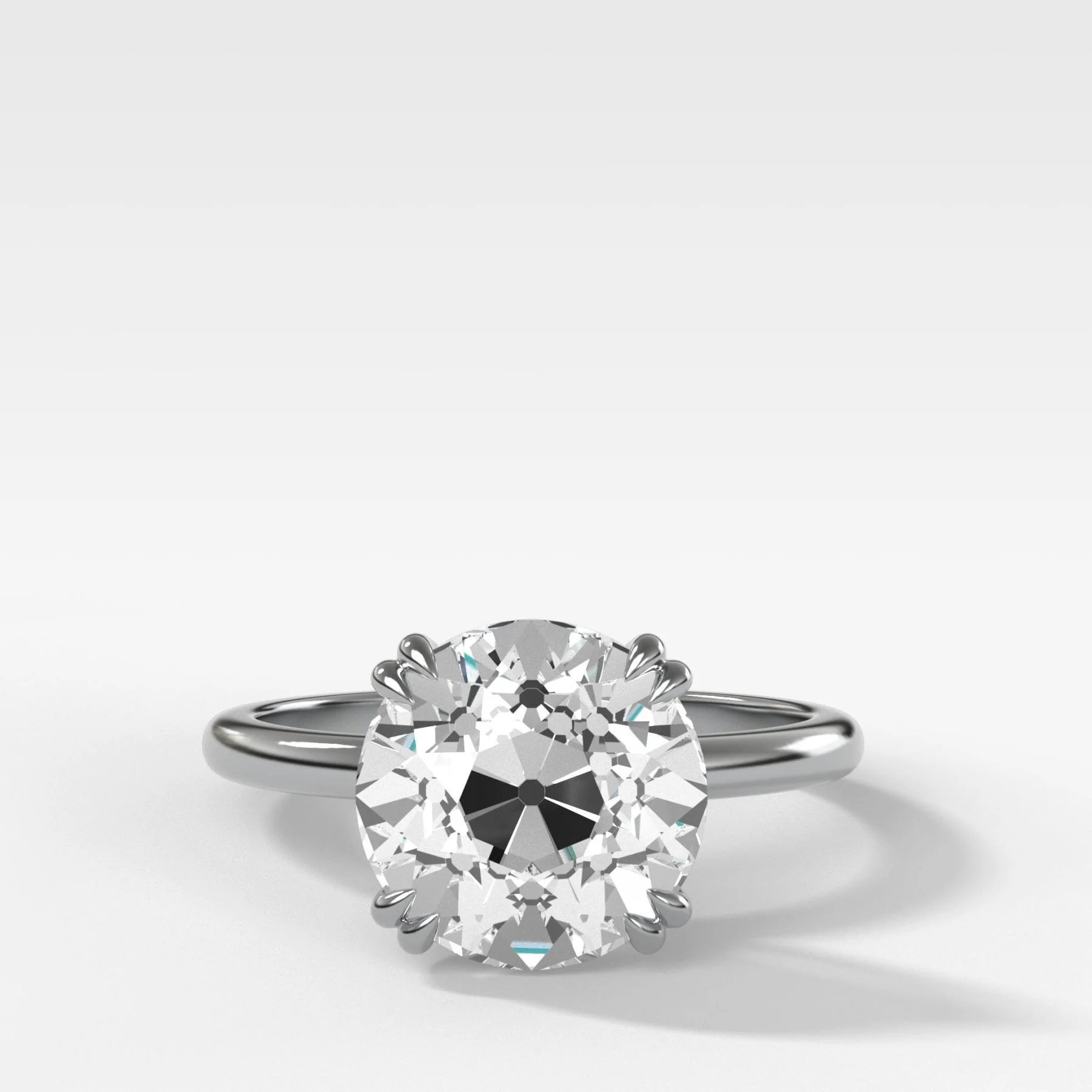 Signature Cathedral Solitaire Engagement Ring With Old Euro Cut Diamond - Image 4
