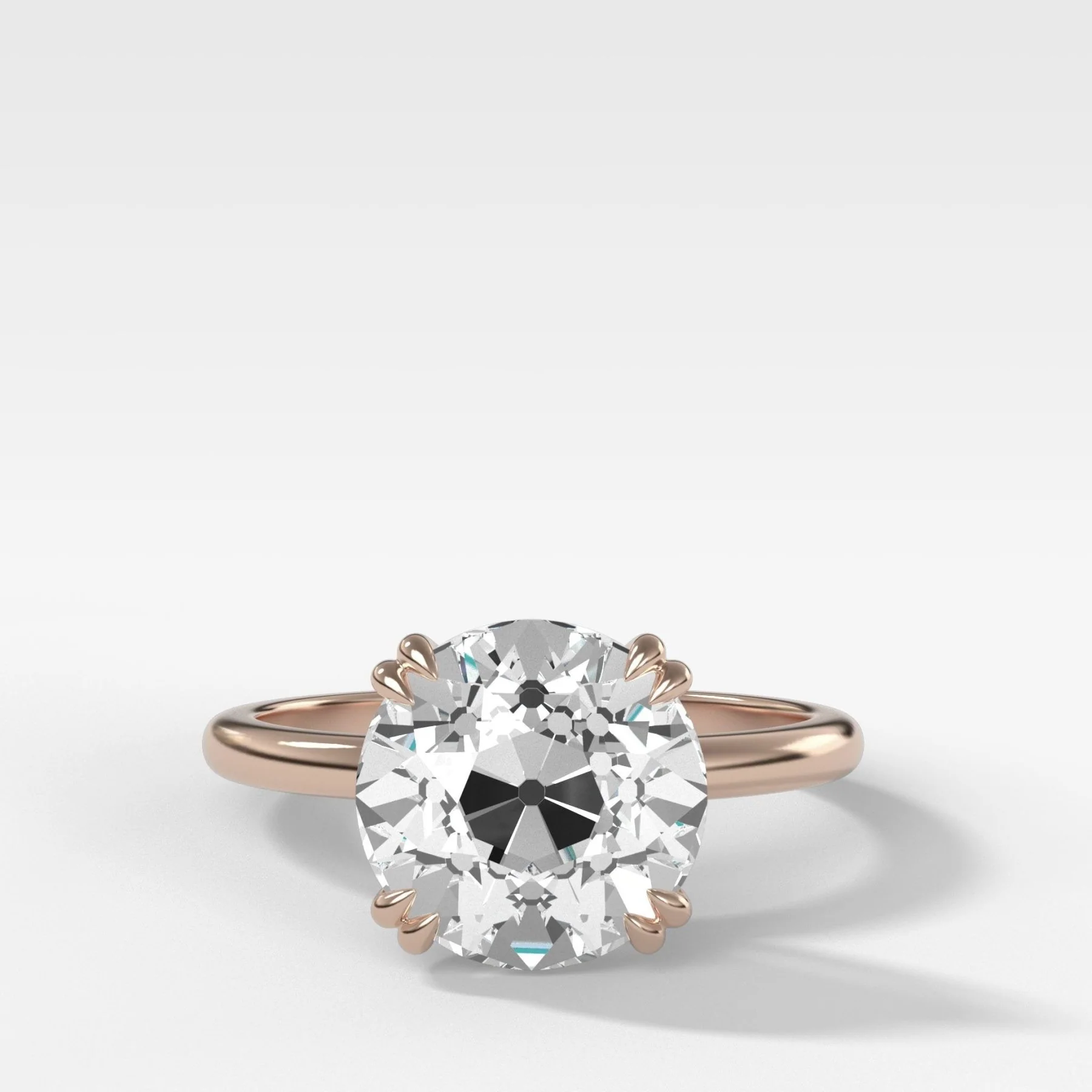 Signature Cathedral Solitaire Engagement Ring With Old Euro Cut Diamond - Image 5
