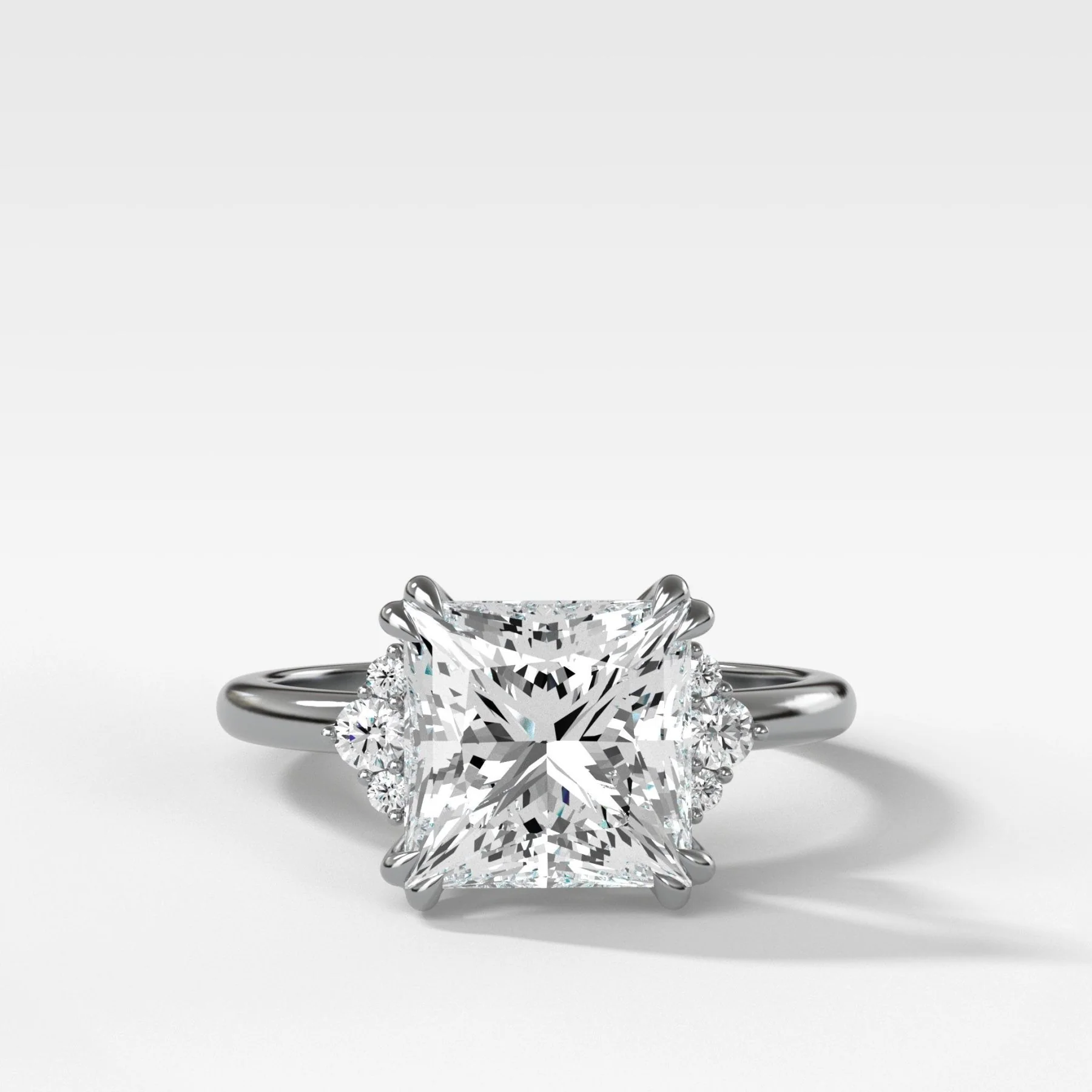 Signature Cluster Engagement Ring With Princess Cut Diamond - Image 3