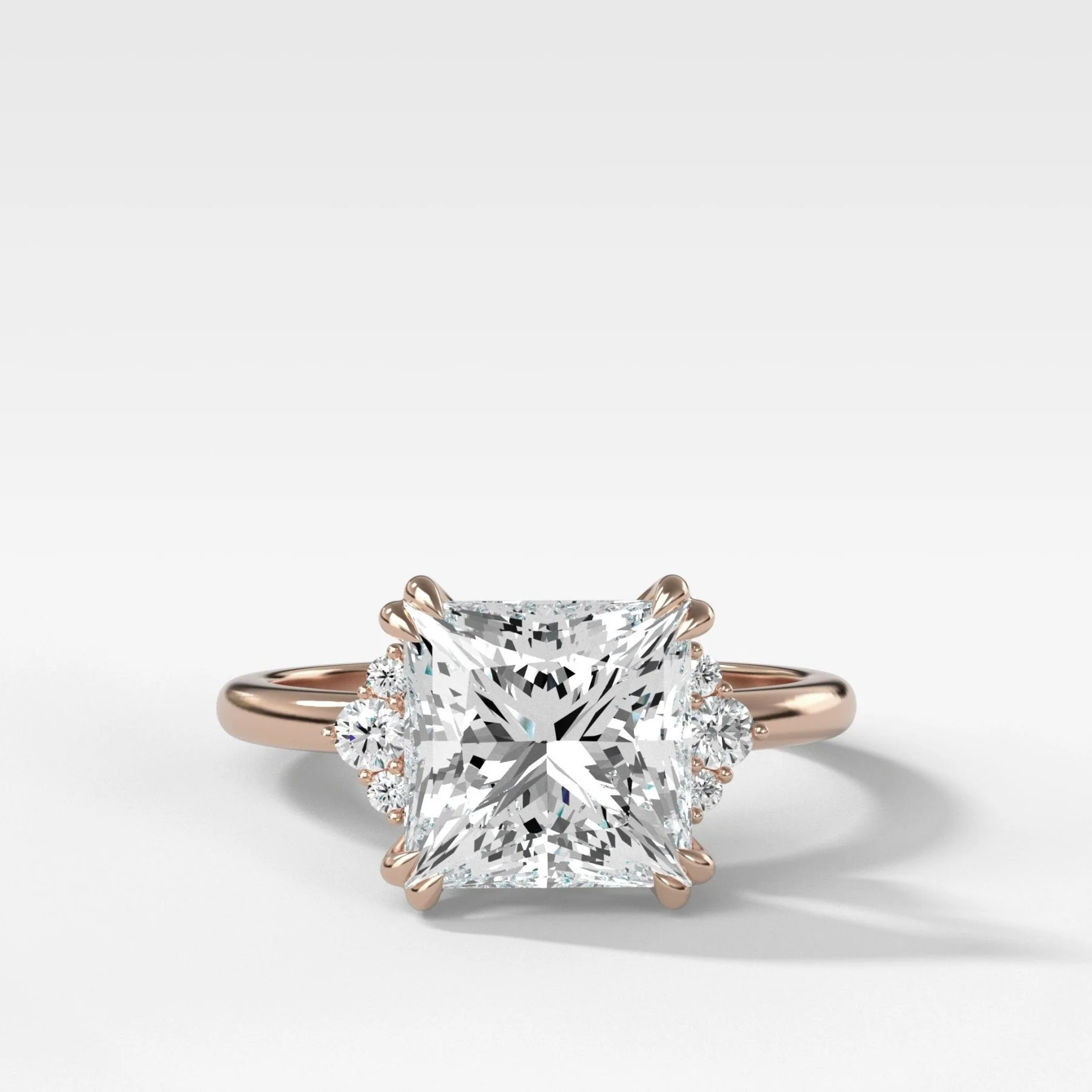 Signature Cluster Engagement Ring With Princess Cut Diamond - Image 4