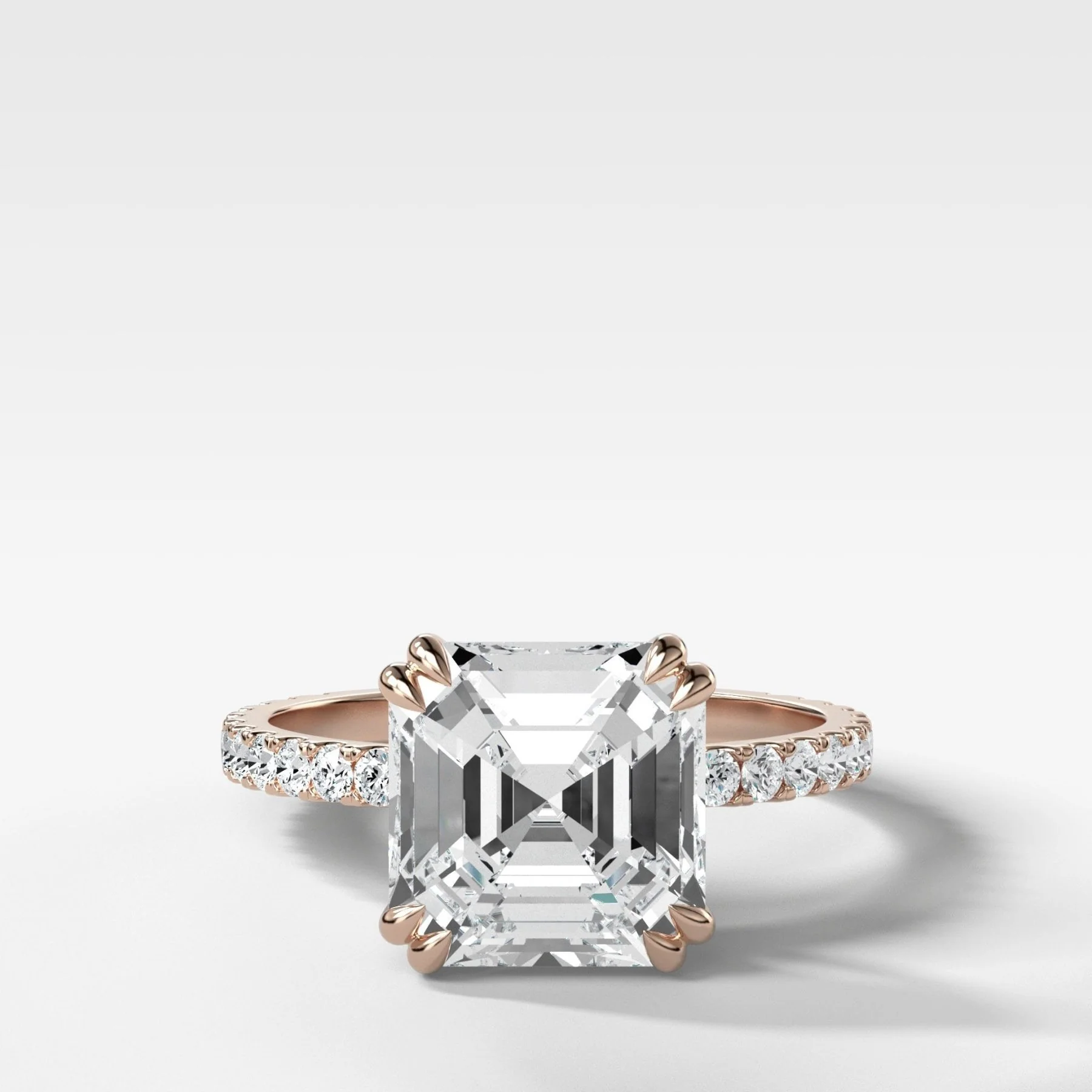 Signature Pavé Engagement Ring With Asscher Cut Diamond - Image 4
