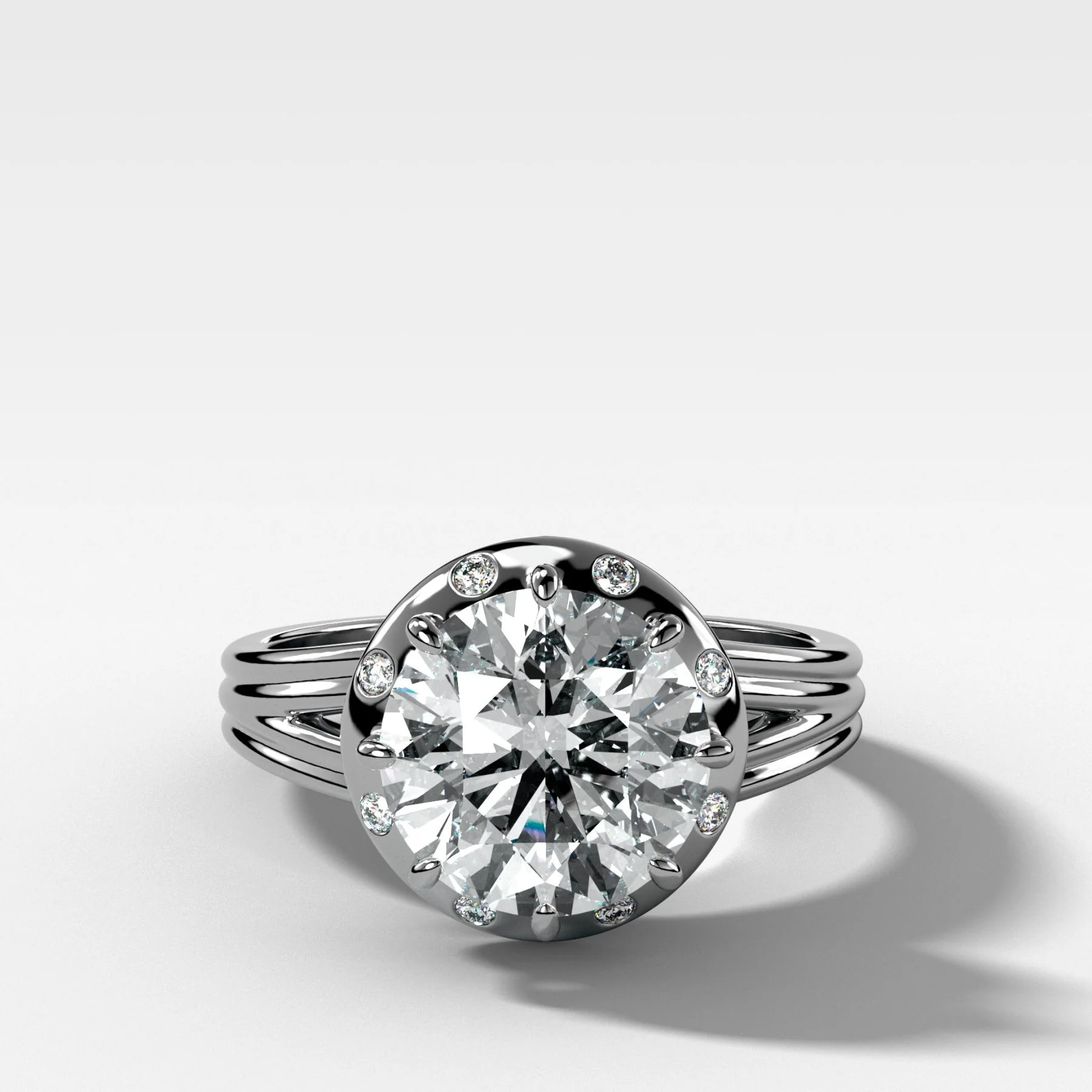 Solara Split Shank Engagement Ring with Round Cut Diamond - Image 3