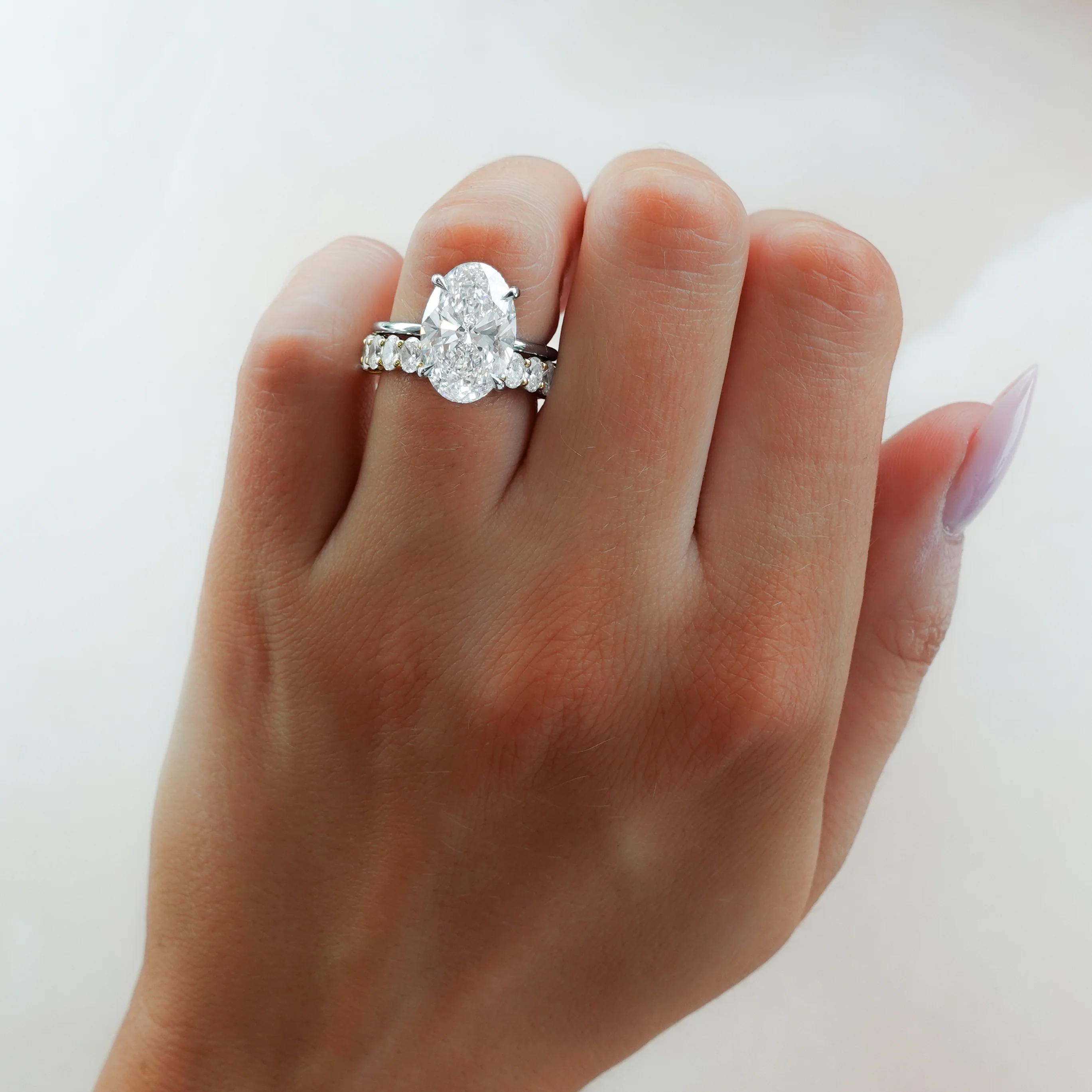 Thin + Simple Solitaire Engagement Ring With Oval Cut Diamond - Image 6