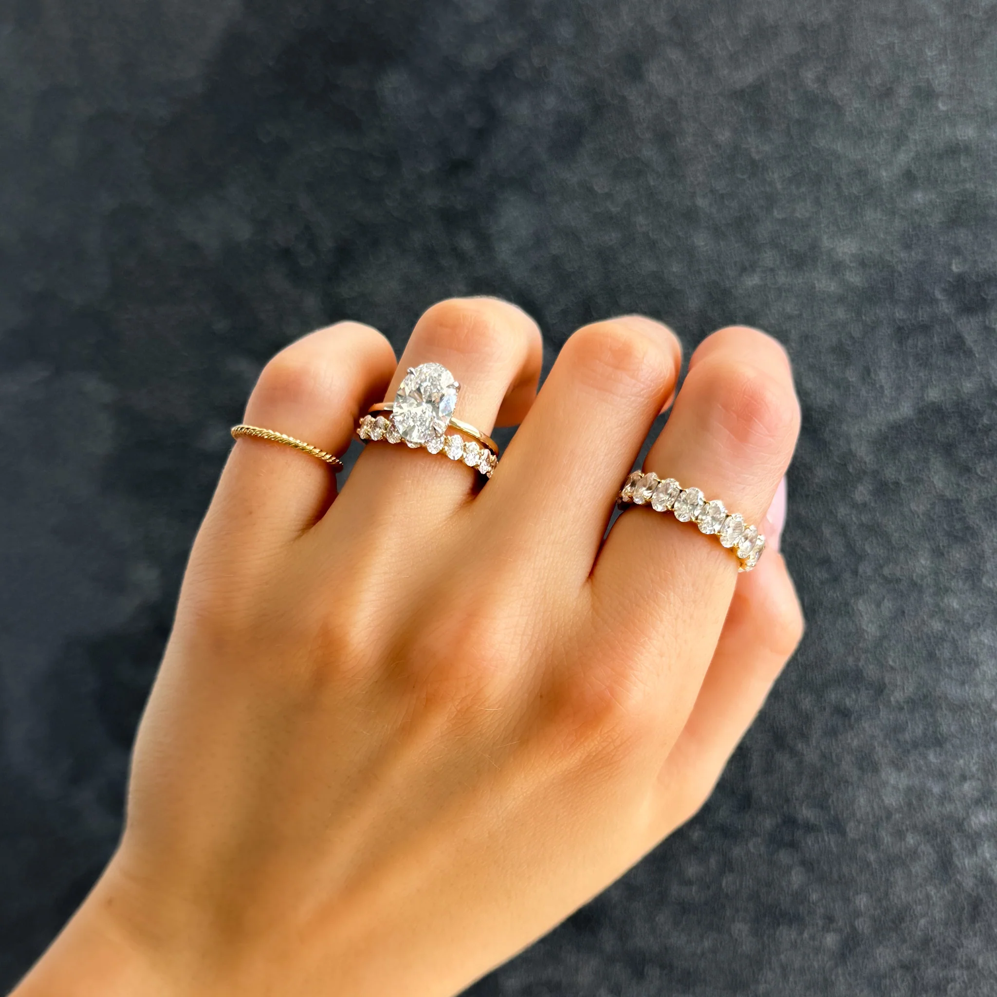 Thin + Simple Solitaire Engagement Ring With Oval Cut Diamond - Image 8