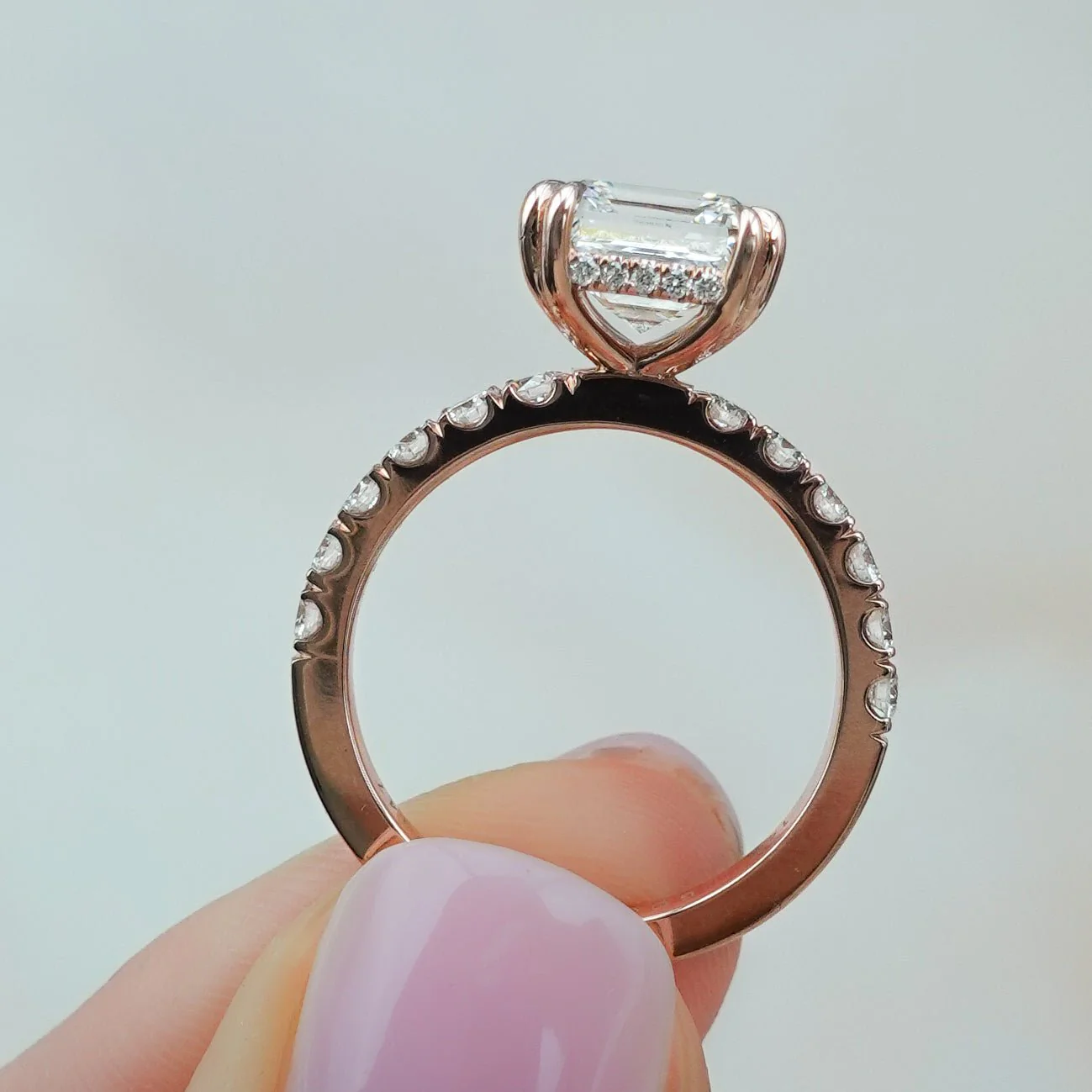 Zenith Engagement Ring With Asscher Cut Diamond - Image 4