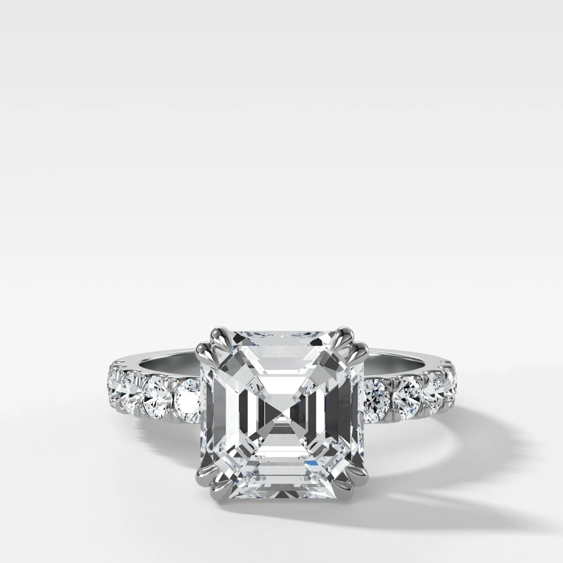 Zenith Engagement Ring With Asscher Cut Diamond - Image 5