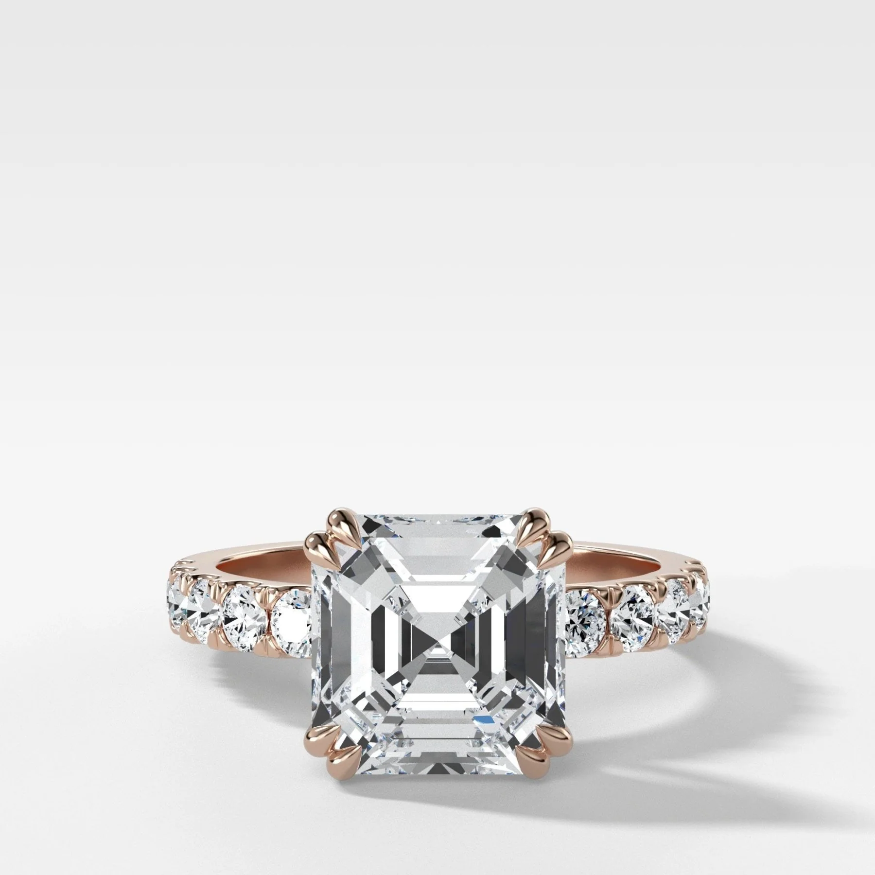 Zenith Engagement Ring With Asscher Cut Diamond - Image 6